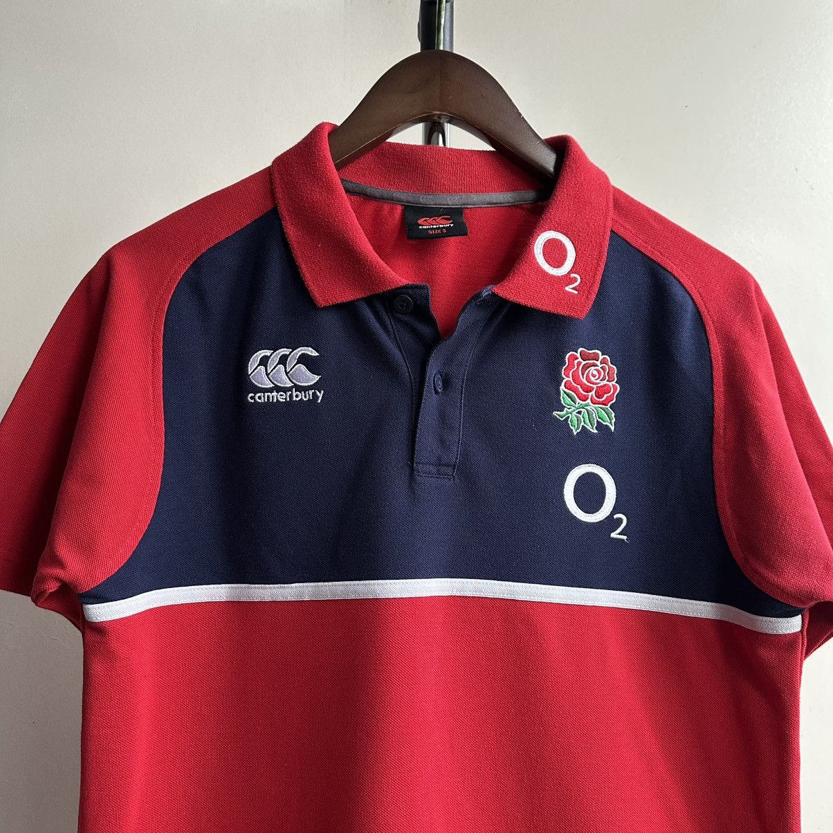Canterbury of New Zealand × Vintage VINTAGE ENGLAND RUGBY CANTERBURY POLO SHIRT Size US S / EU 44-46 / 1 - 2 Thumbnail