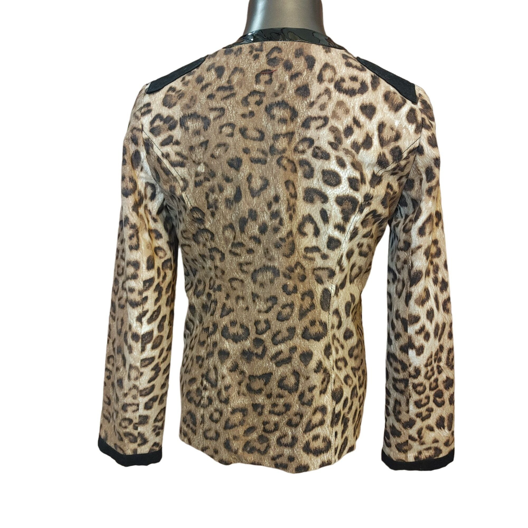 Chicos CHICOS Womens 0/M Matilda Leopard Print Faux Patent Trim Acc Size M / US 6-8 / IT 42-44 - 2 Thumbnail