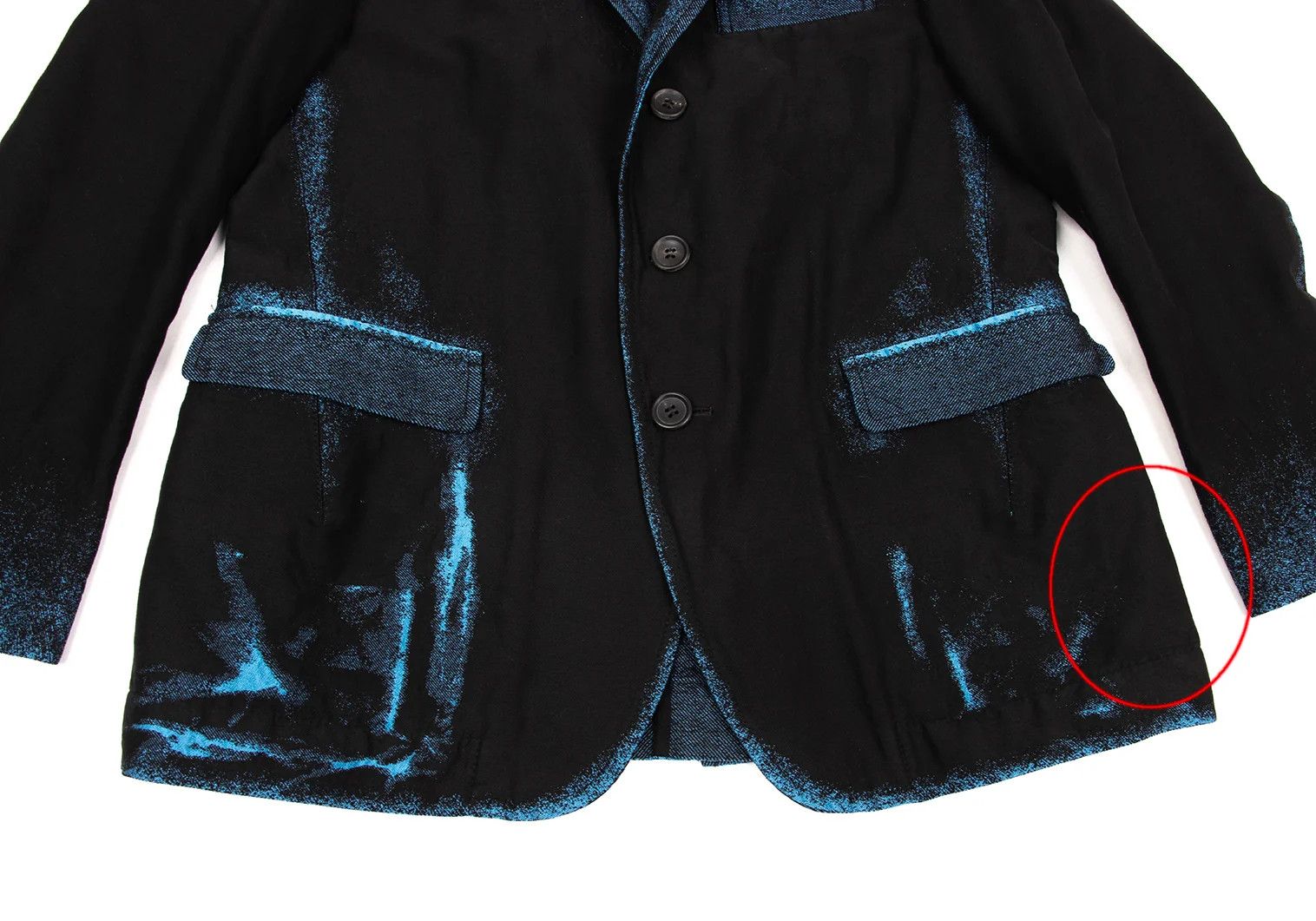 Issey Miyake Trim Fade Woven Design Jacket in Black and Light Blue Size US M / EU 48-50 / 2 - 13 Thumbnail