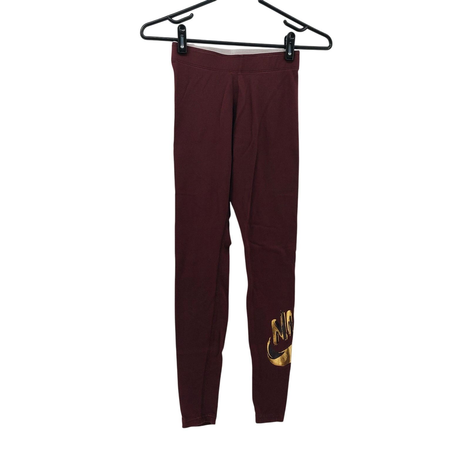 Nike Nike Athletic Leggings Size XS Burgundy Red Gold Print Sport Size 22" - 1 Thumbnail