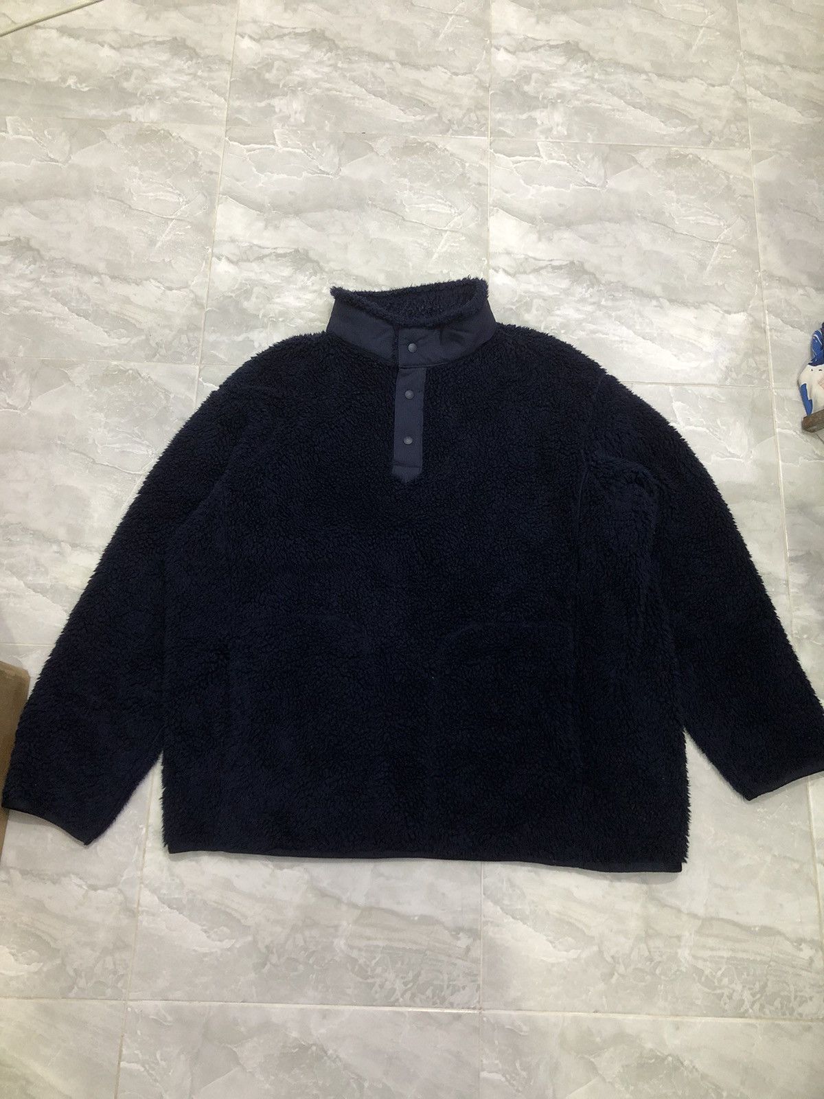 Uniqlo × White Mountaineering Uniqlo x White Mountaineering Navy Fleece Pullover Size US XL / EU 56 / 4 - 14 Thumbnail