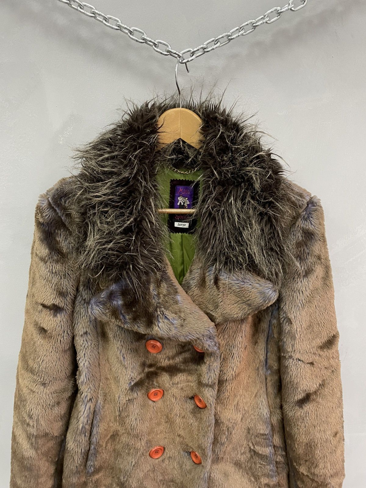 RARE FUZZY Y2K FAUX FUR legrandebleu MISS SIXTY COAT