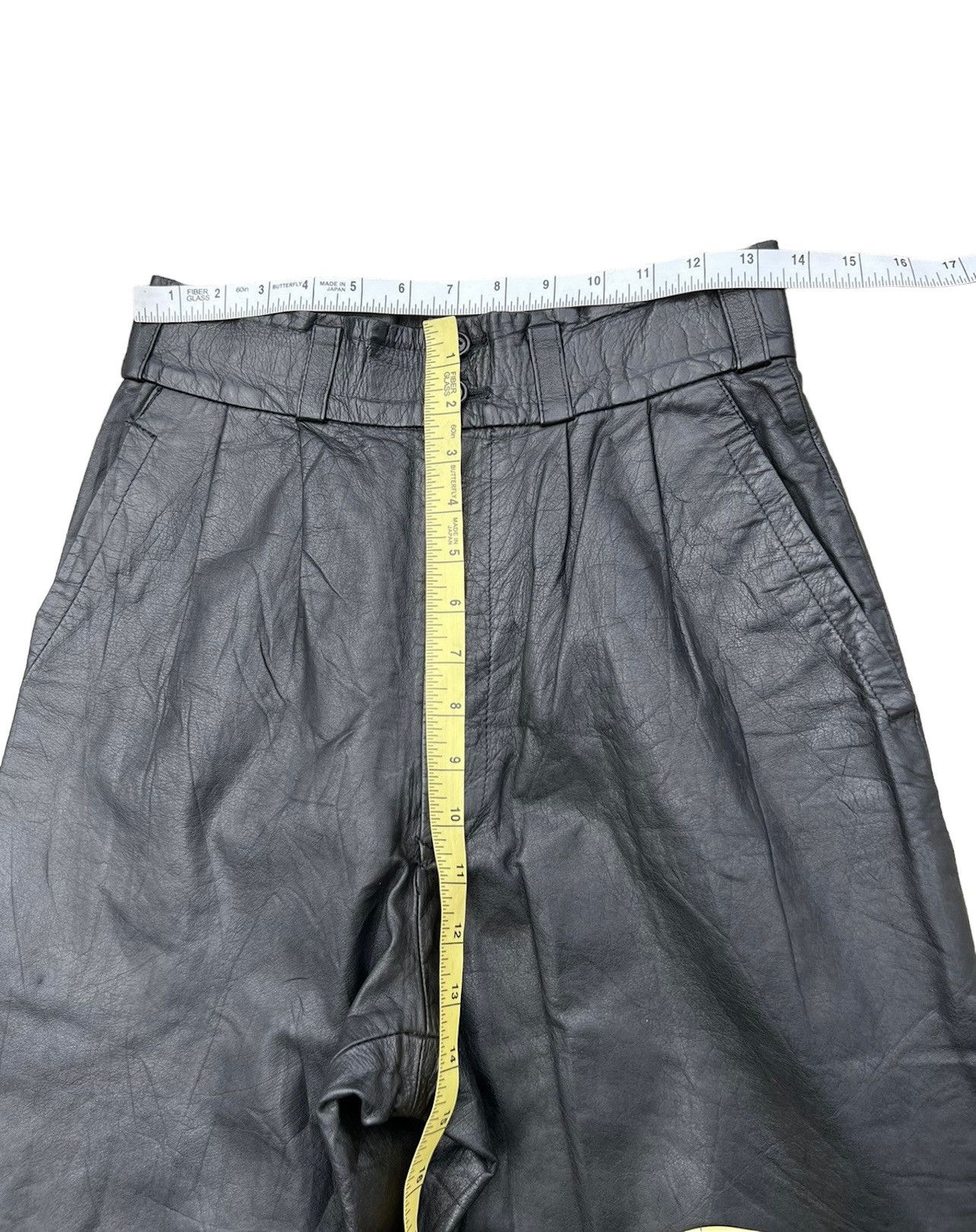 Leather Vintage 80s JUN Japan Baggy Leather Trouser Pant Size US 26 / EU 42 - 3 Thumbnail