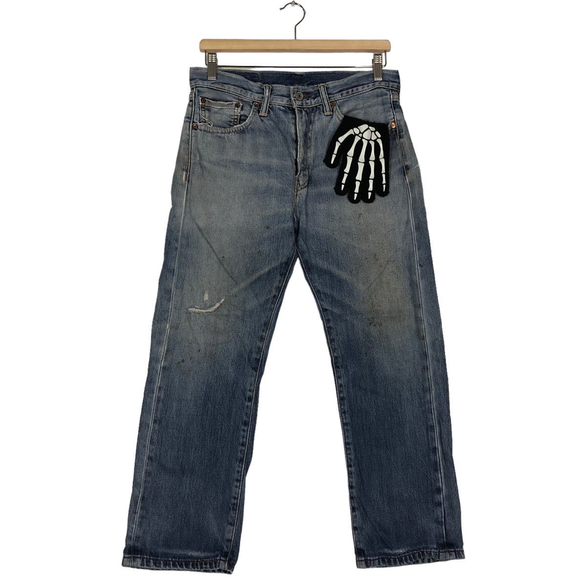 Levi's 🔥VINTAGE LEVI’S STRAIGHT CUT DISTRESSED DENIM JEANS Size US 30 / EU 46 - 2 Thumbnail