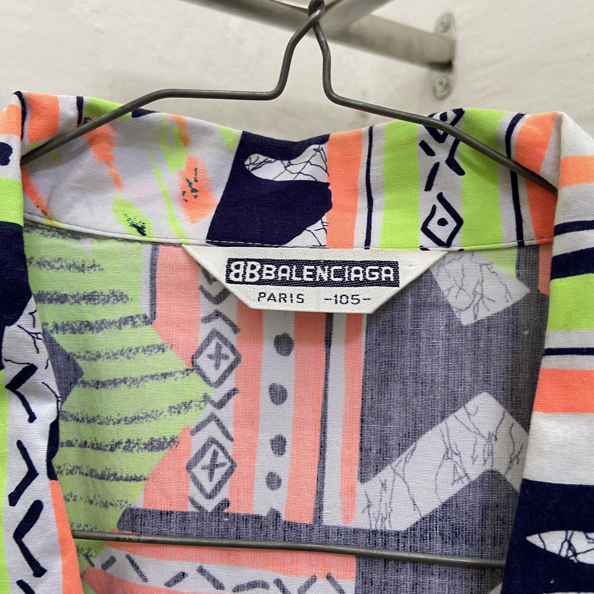 Balenciaga Vintage Balenciaga Printed Open Collar Shirt Size US L / EU 52-54 / 3 - 6 Thumbnail