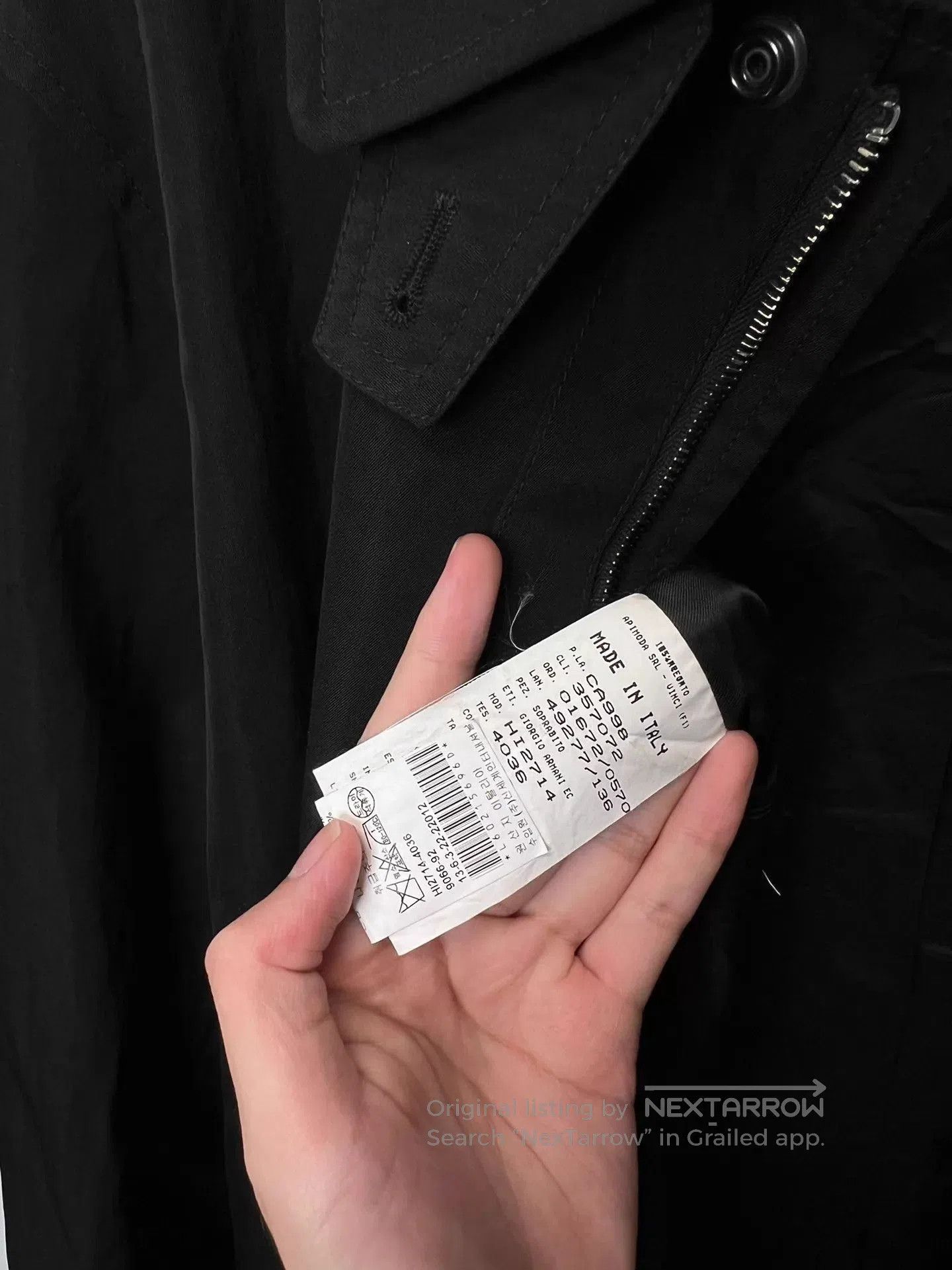 Armani Black Long Coat with Stand Collar Size L. Size US L / EU 52-54 / 3 - 7 Thumbnail