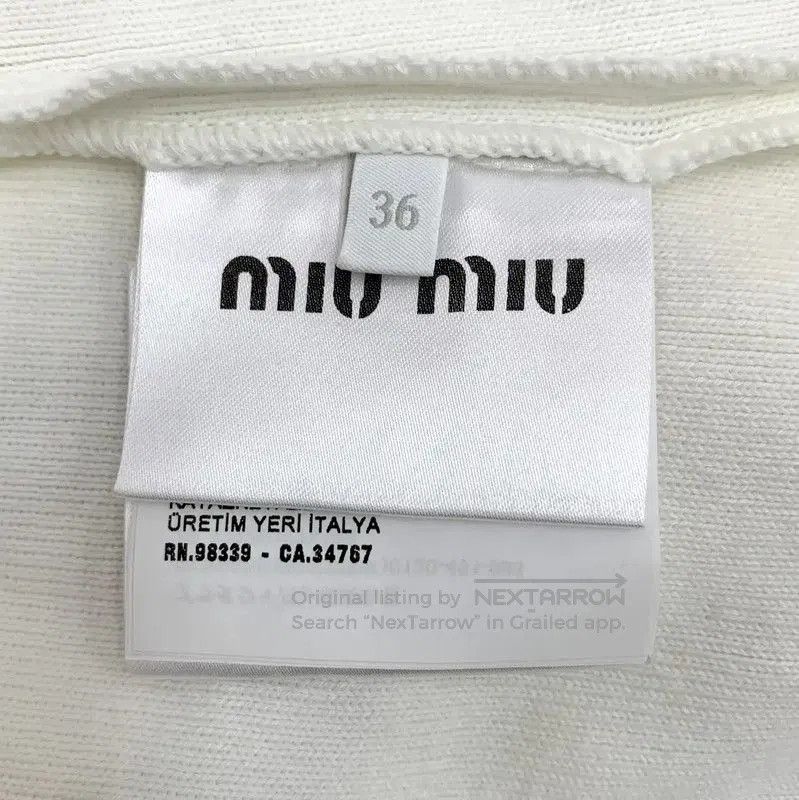 Miu Miu Miu Miu White Cotton Short Sleeve Pullover . Size XS / US 0-2 / IT 36-38 - 6 Thumbnail