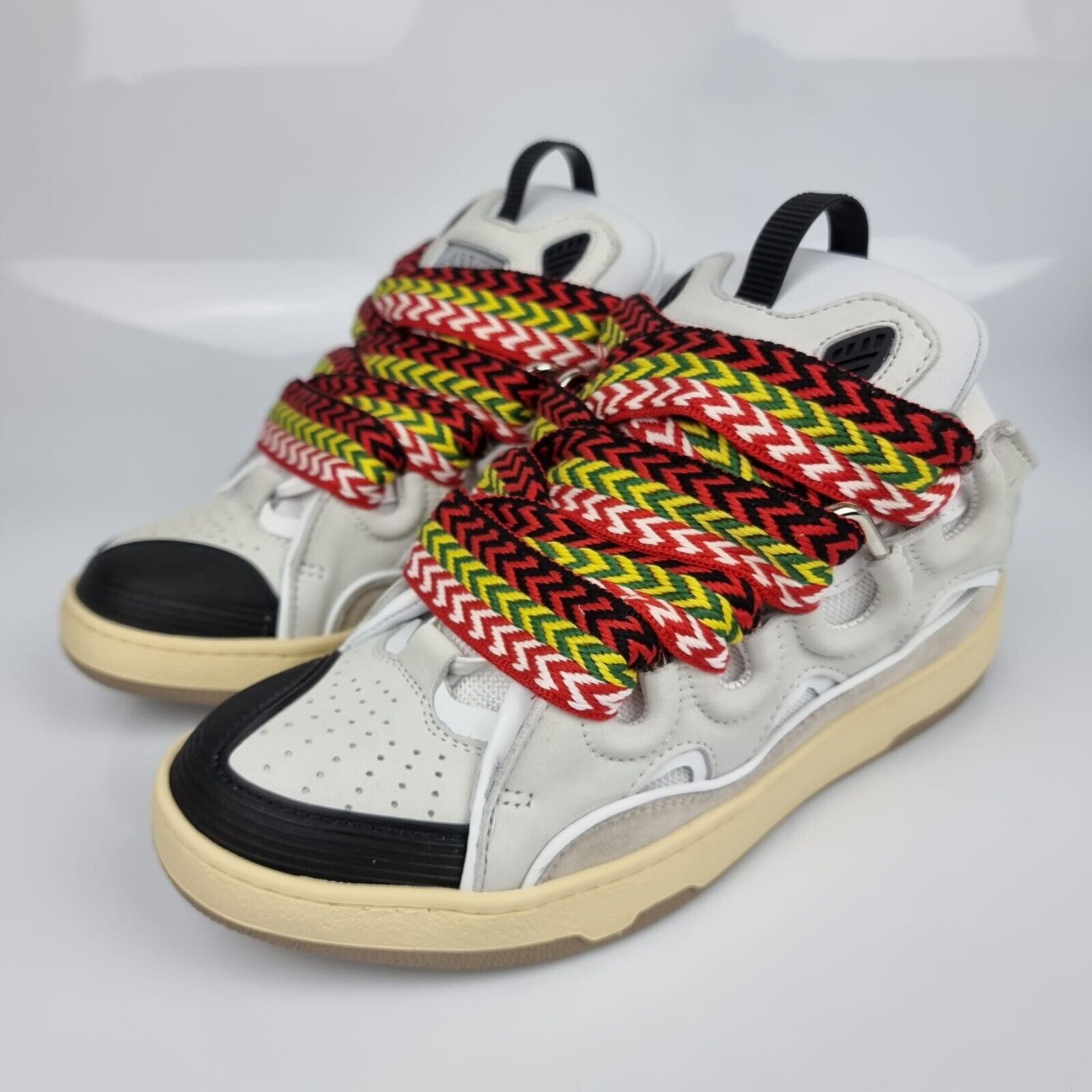 image of Lanvin Men's Curb White Sneakers New (Size 6)