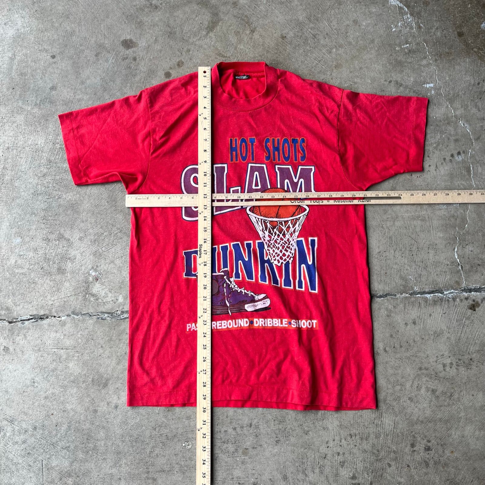 Vintage VINTAGE HOT SHOTS SLAM RED SHIRT 90S LARGE Size US L / EU 52-54 / 3 - 5 Thumbnail