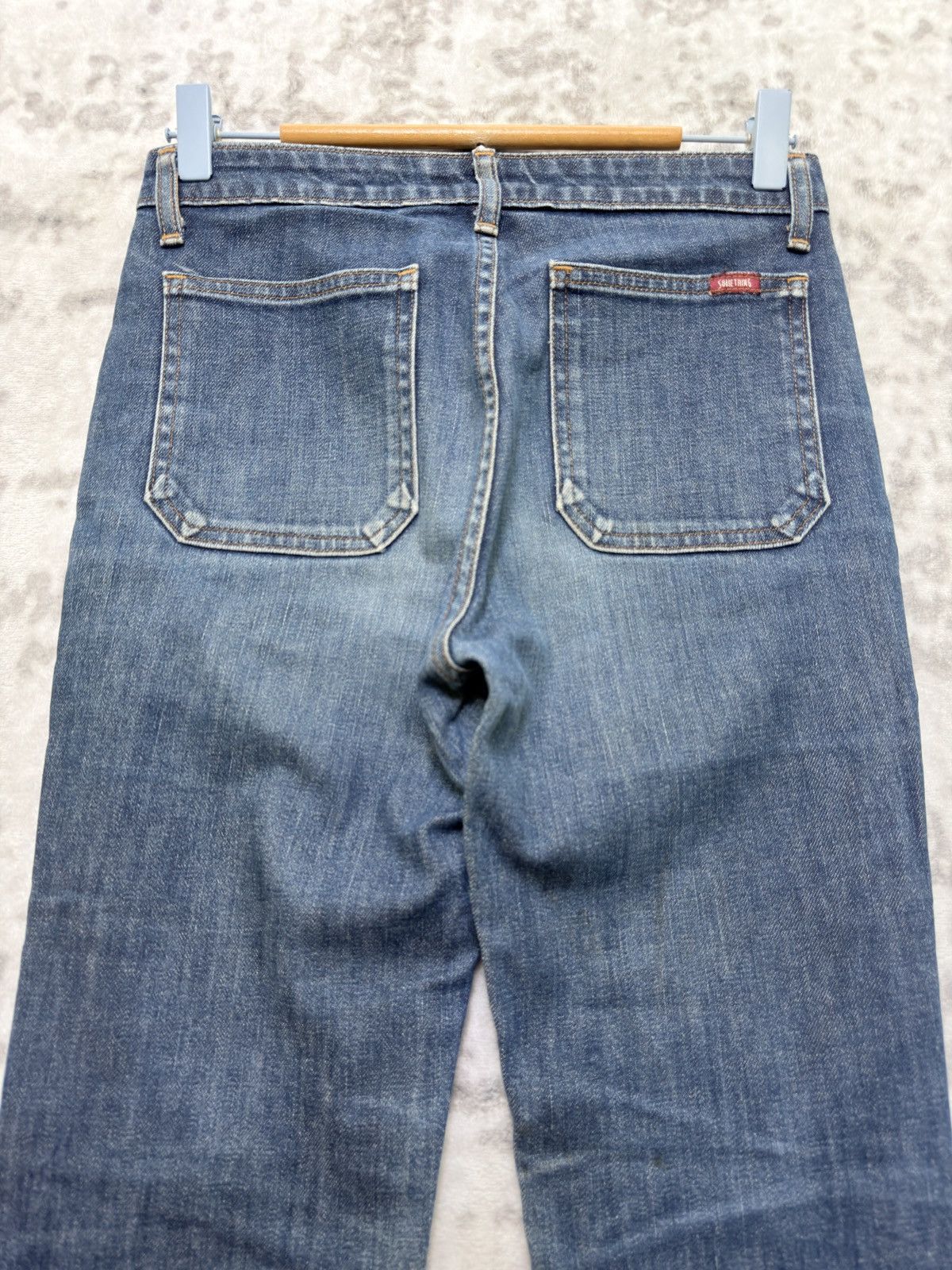 Edwin Vintage Something Flared Bush Pants Y2K Bell Bottom Denim Size 26" / US 2 / IT 38 - 9 Thumbnail