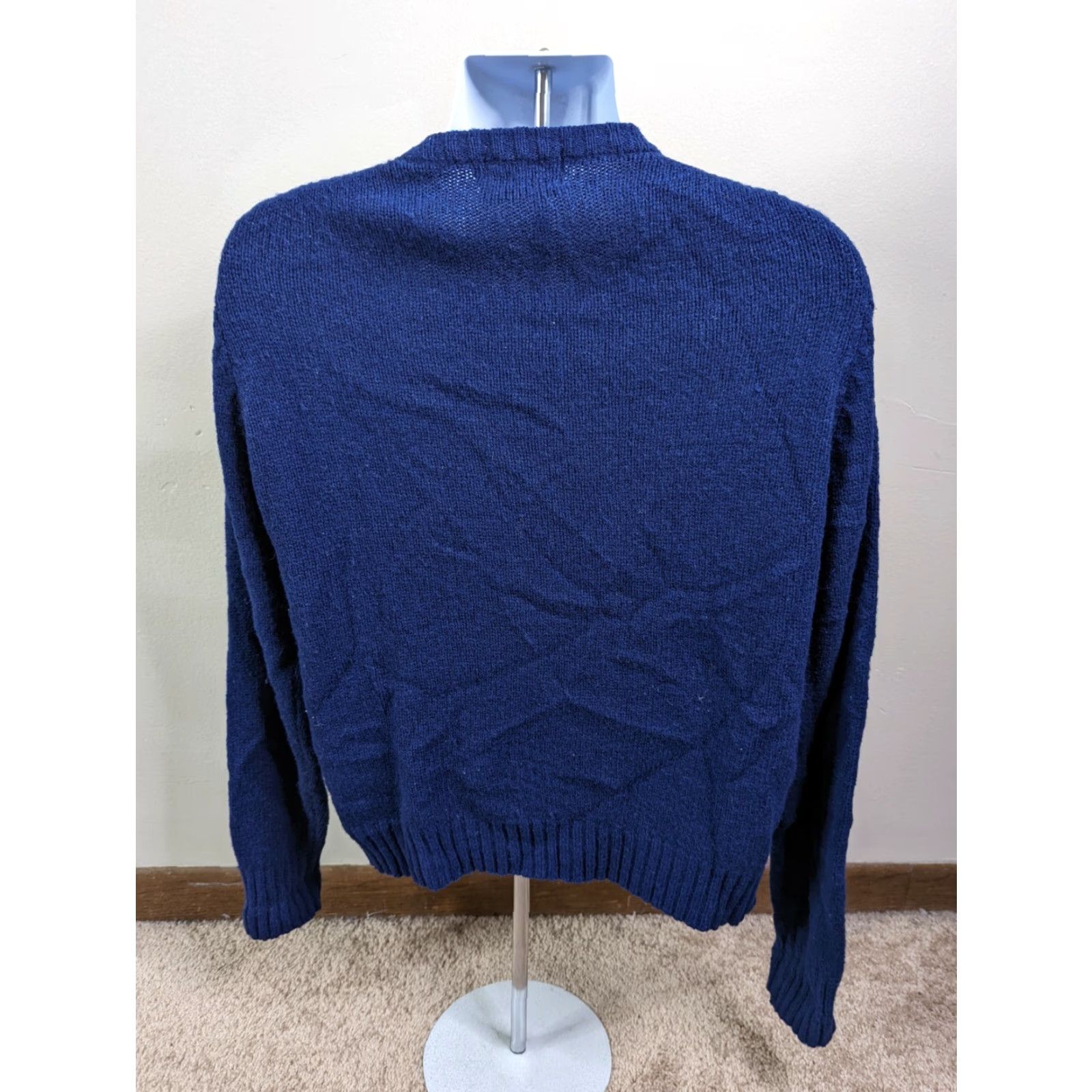 McGregor VINTAGE McGregor Sweater Argyle Wool Men's XL Crew Neck Blue Red 80s 90s Size US XL / EU 56 / 4 - 5 Thumbnail