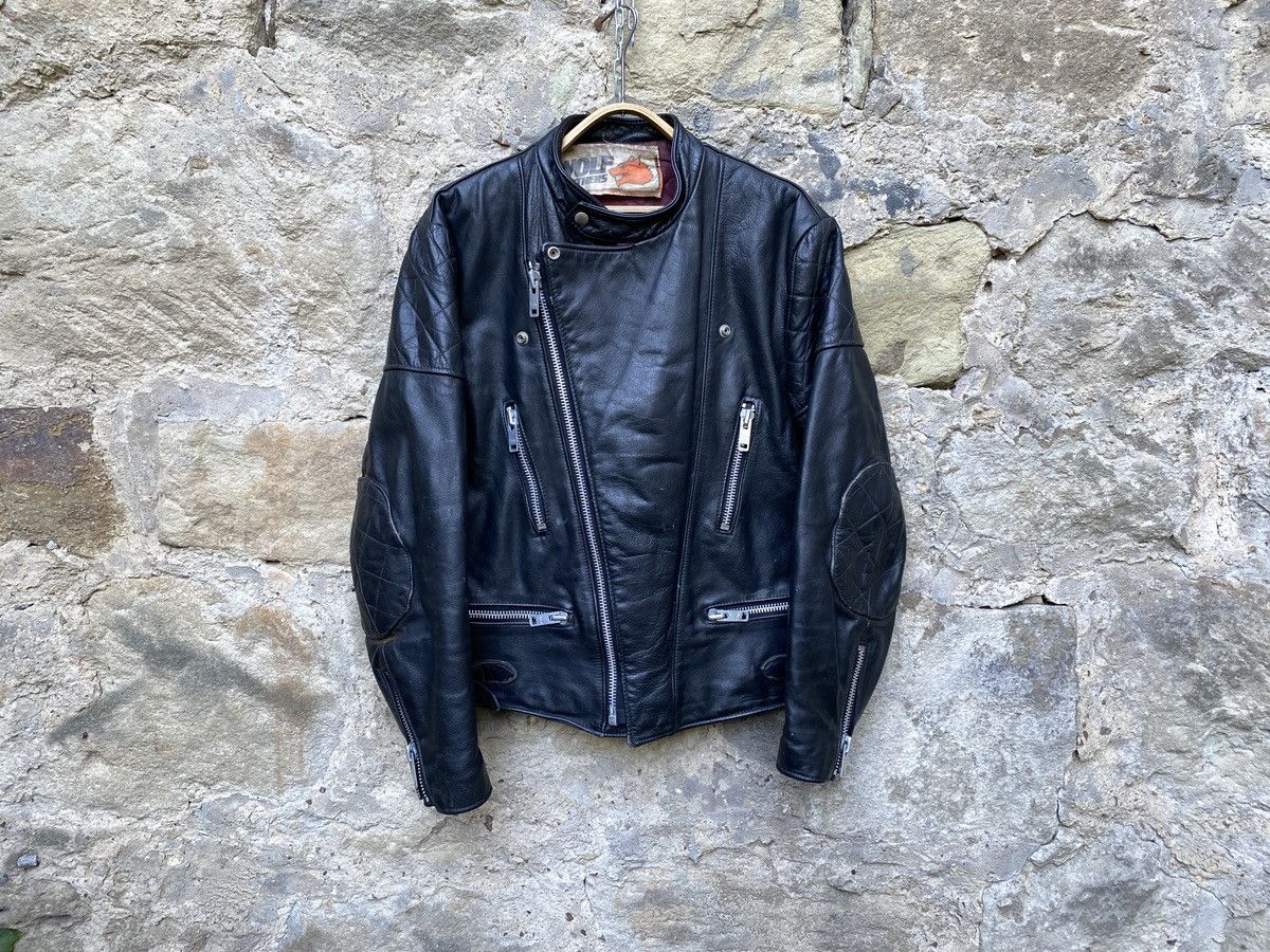 Vintage Rare Vintage 80s Wolf Leathers Biker Jacket Cafe Racer Size US L / EU 52-54 / 3 - 2 Thumbnail