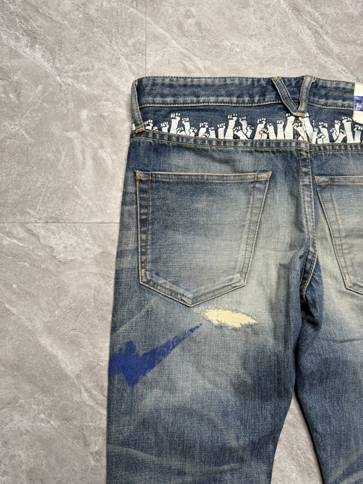 Fragment Design × Vanquish S/S 11 Distressed Jeans With Fragment Logo Size US 30 / EU 46 - 8 Thumbnail