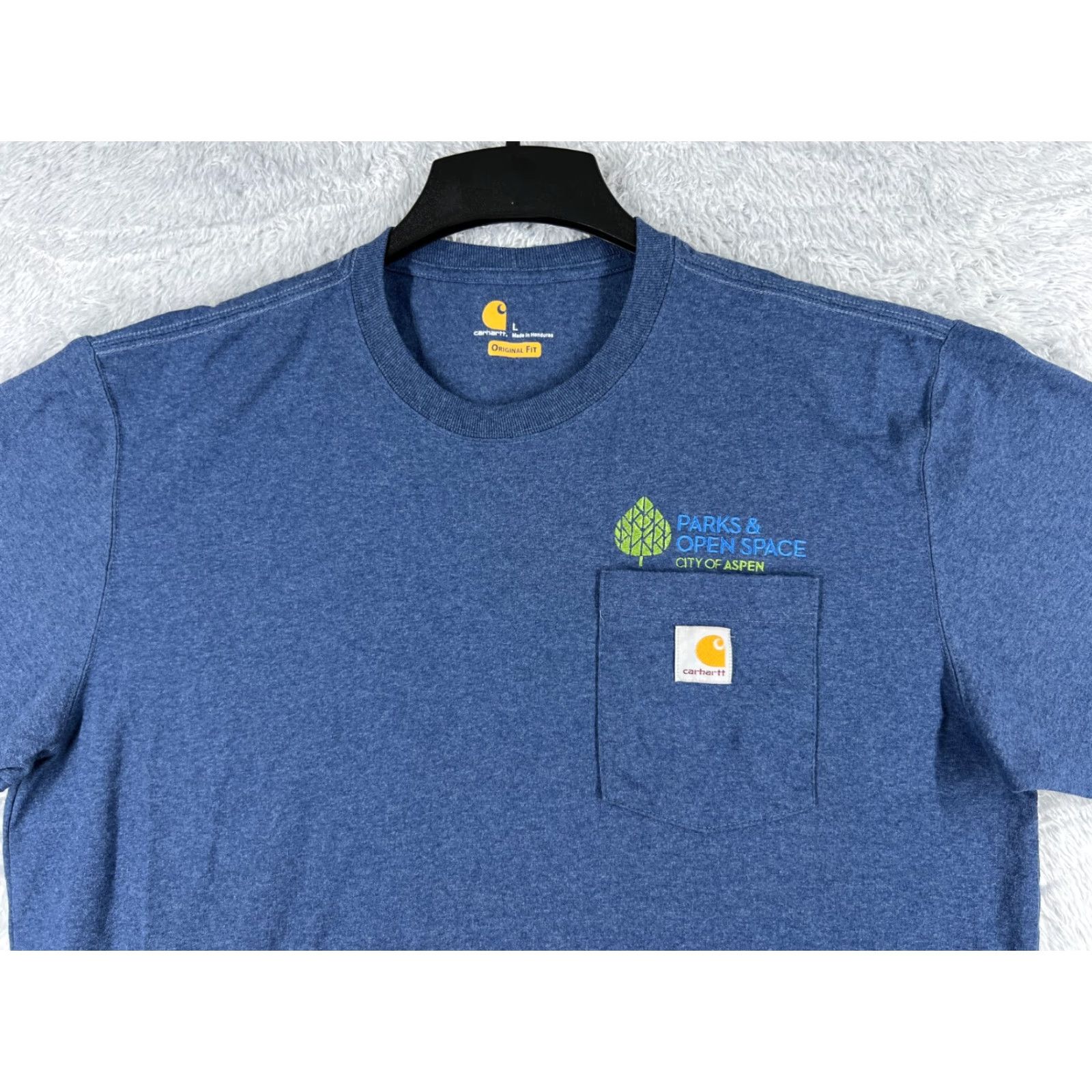Carhartt VINTAGE Carhartt Shirt Men Large Blue Short Sleeve Cotton Blend Pocket Crew Workwear Size US L / EU 52-54 / 3 - 4 Thumbnail