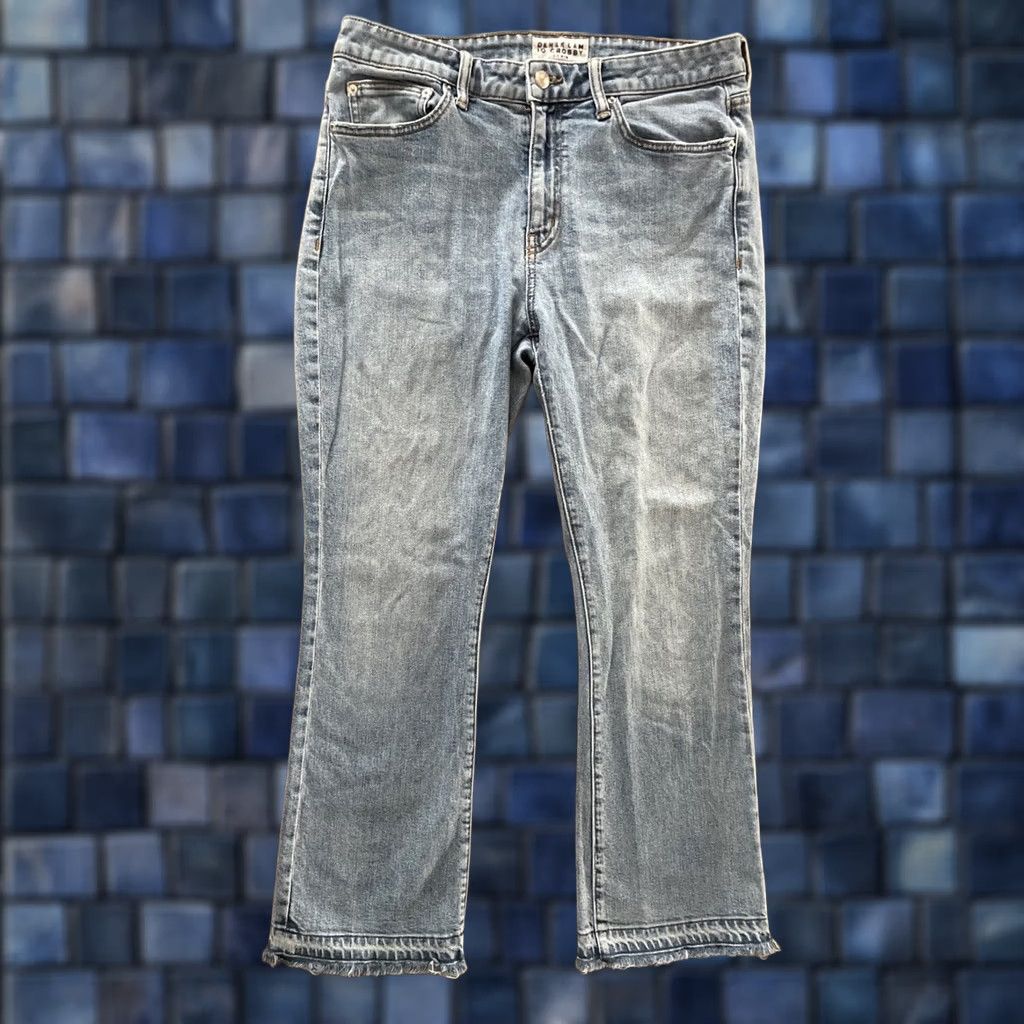 Vintage Derek Lam 10 Crosby Jeans Womens 32x27 Light Wash Mid Rise Cropped Flare Denim 5-Pocket Fringe Vintage No Size 24" / US 00 / IT 34 - 1 Thumbnail