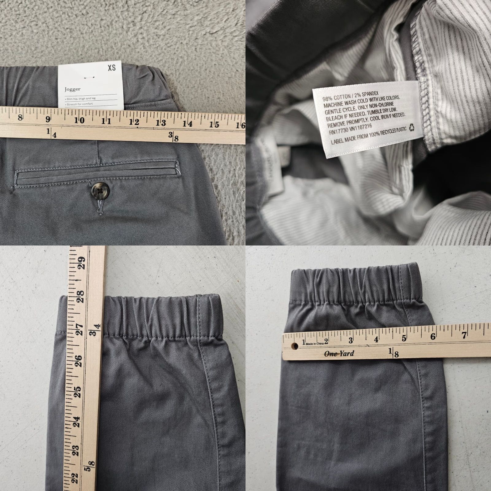 Vintage VINTAGE Goodfellow Jogger Pants Mens XS Grey Twill Cotton Stretch Drawstring Size US 28 / EU 44 - 8 Thumbnail