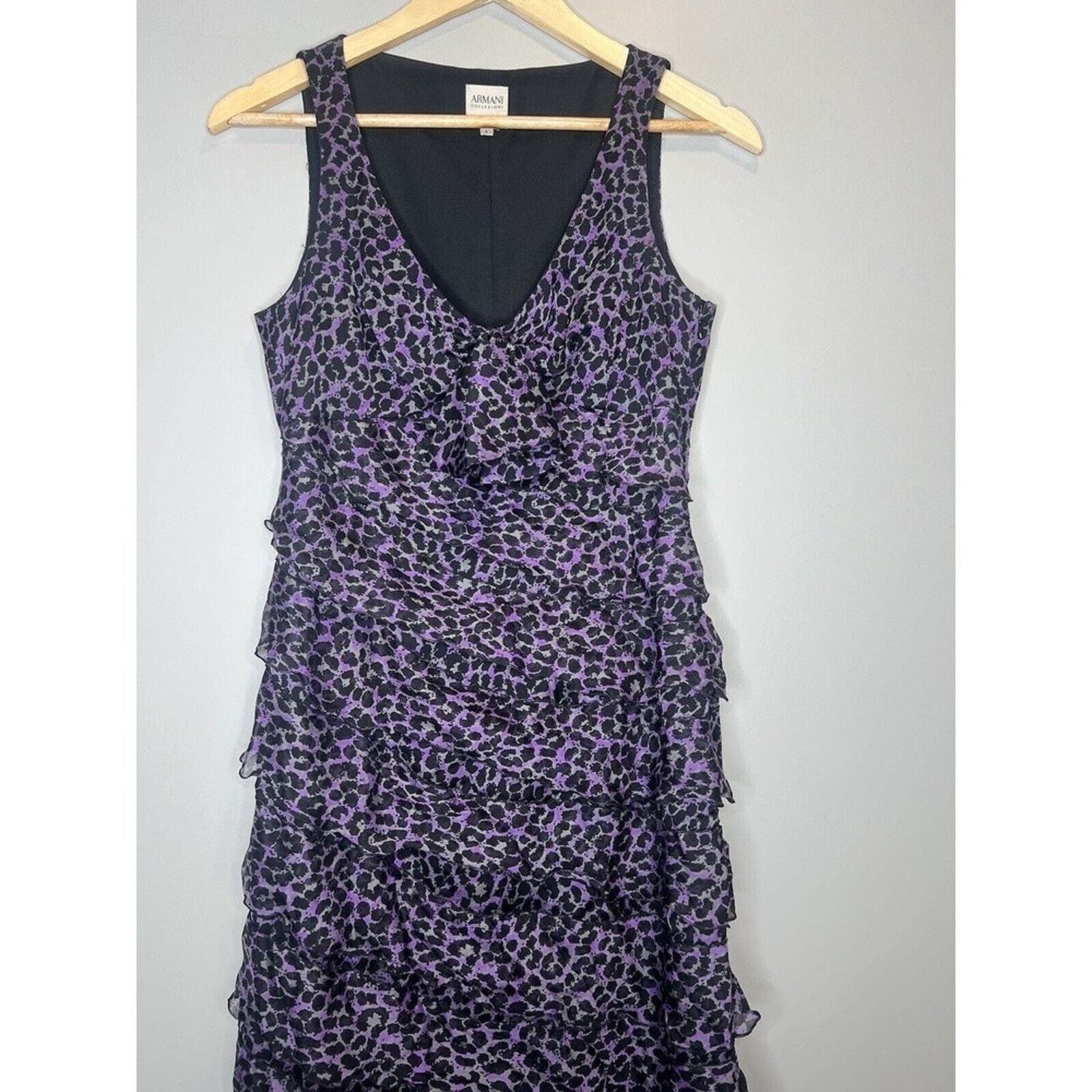 Armani Collezioni Armani Collezioni Vintage Purple Leopard Print 100% Silk 4 Size S / US 4 / IT 40 - 2 Thumbnail