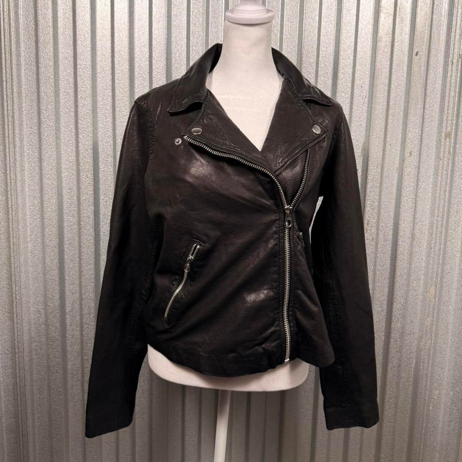 Madewell Madewell Classic Womens black leather jacket Size L / US 10 / IT 46 - 1 Thumbnail