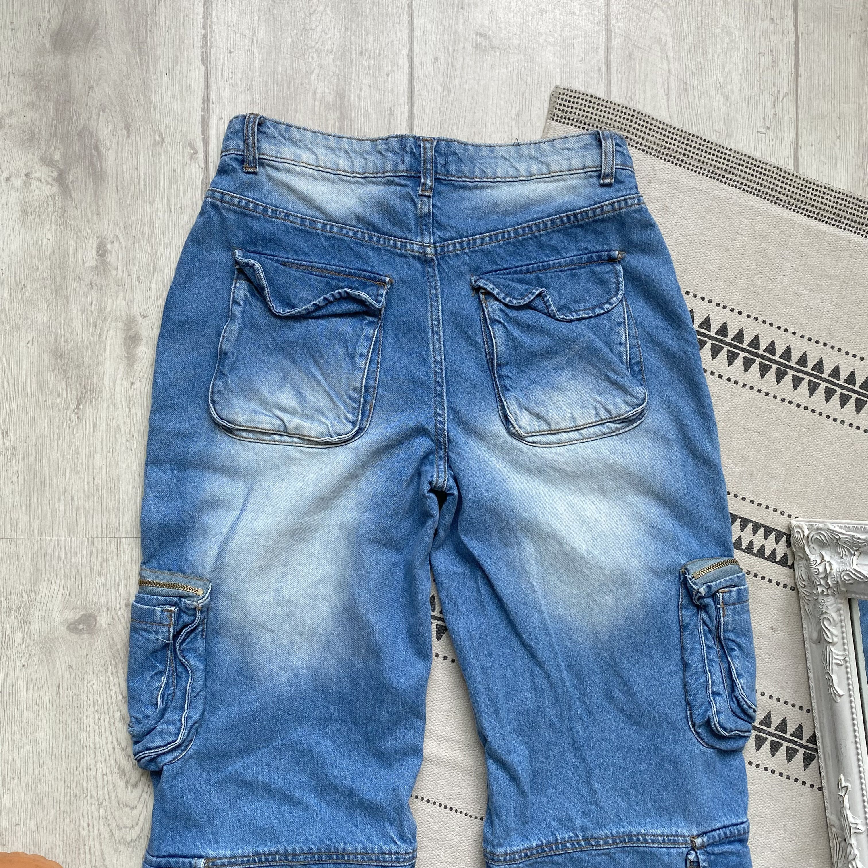 Japanese Brand Y2K Multipocket Cargo baggy Denim jeans skater pants Size US 30 / EU 46 - 8 Thumbnail