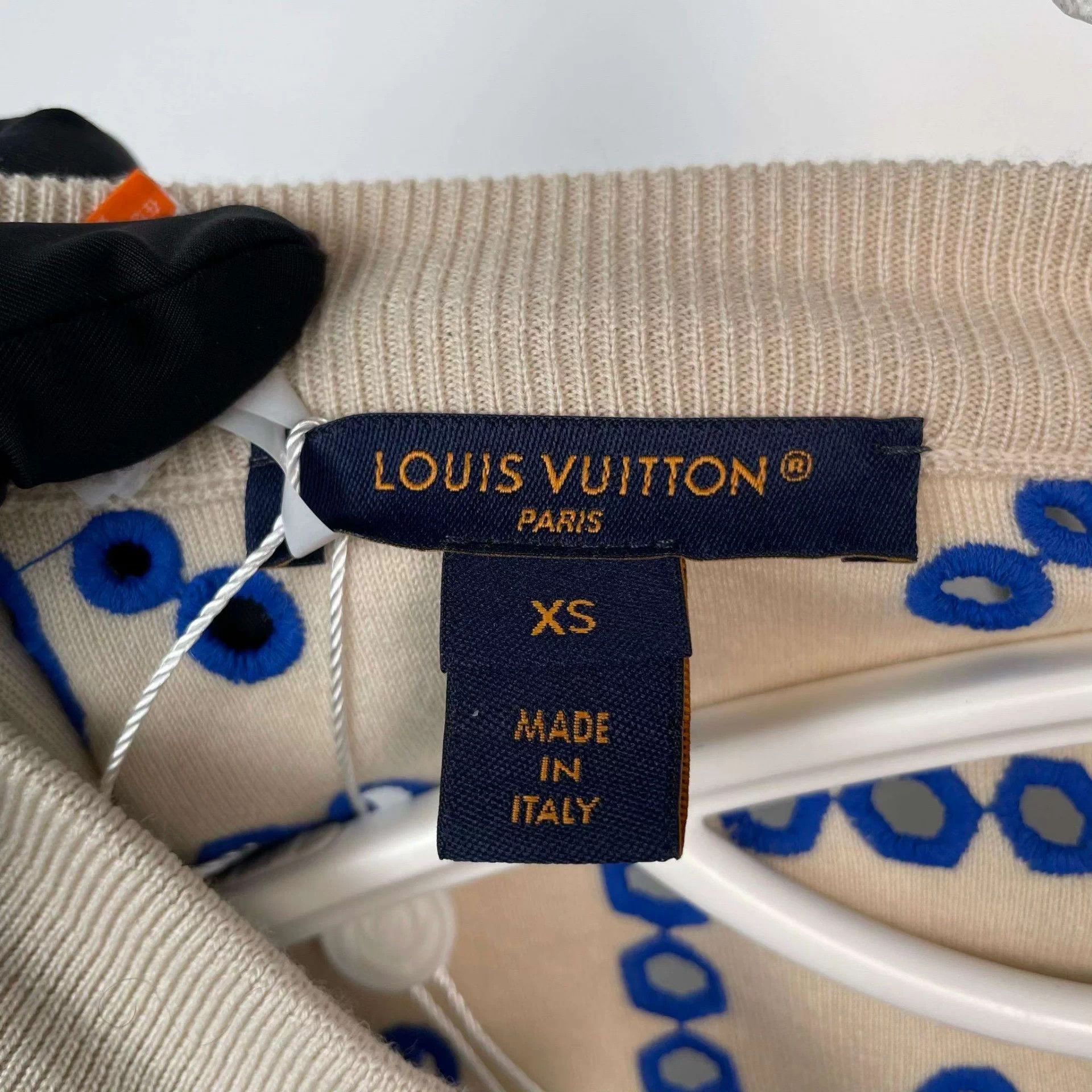 Louis Vuitton LV blue & white openwork knit sweater XS Size XS / US 0-2 / IT 36-38 - 3 Thumbnail