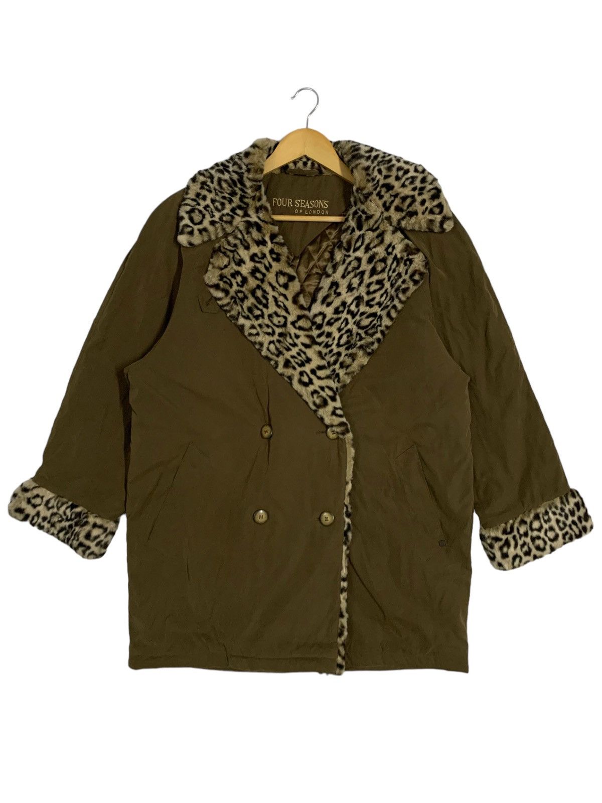 Other 4 Season of London Leopard Faux Fur Long Coat Size L / US 10 / IT 46 - 1 Thumbnail