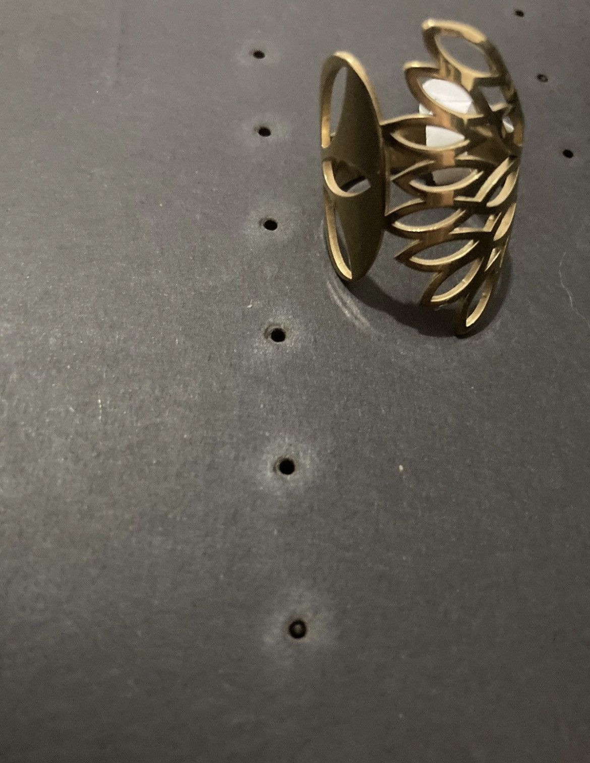 Other Gold plated abstract leaf stainless steel ring Size ONE SIZE - 2 Thumbnail
