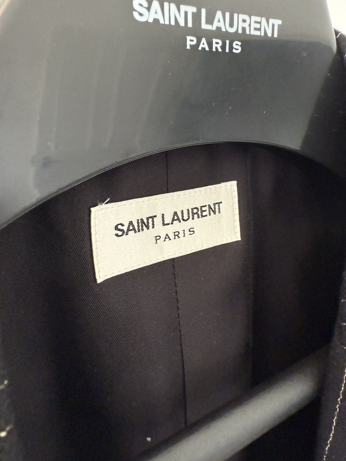 Saint Laurent Paris SS20 Saint Laurent Gold Threaded Pinstripe Blazer Jacket Size 50R - 12 Thumbnail