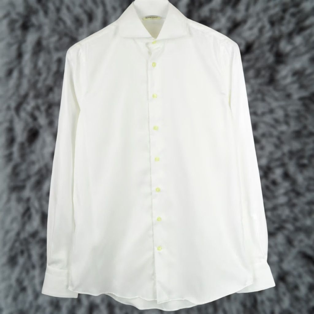 Suitsupply SUITSUPPLY Extra Slim Fit Formal Shirt Men's LARGE Textured White Buttons Size 42R - 1 Thumbnail