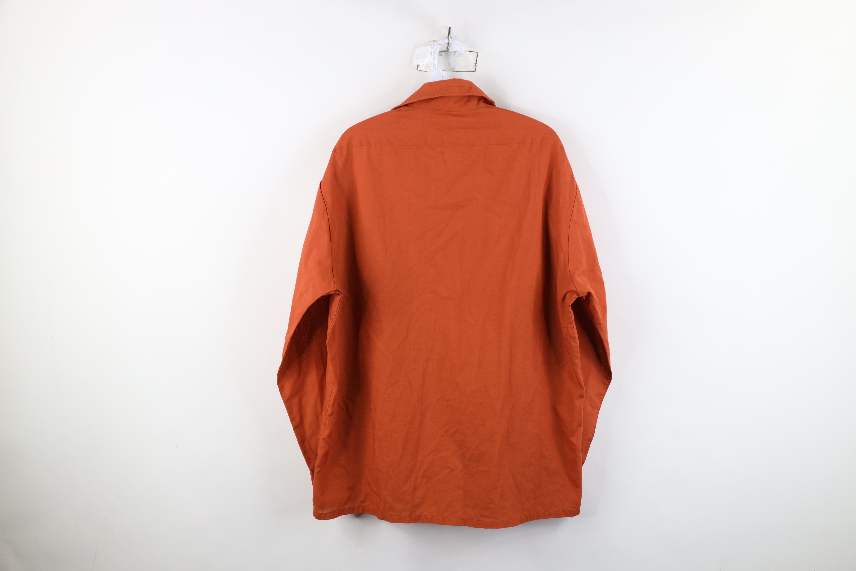 Vintage Vintage 70s Streetwear Thrashed Collared Button Shirt Orange Size US L / EU 52-54 / 3 - 12 Thumbnail