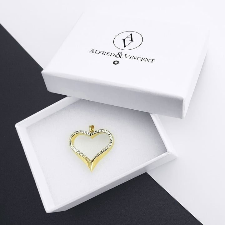 Other Reversible Heart Love Charm D-Cut Pave Pendant in 2-tone 14k Size ONE SIZE - 1 Thumbnail
