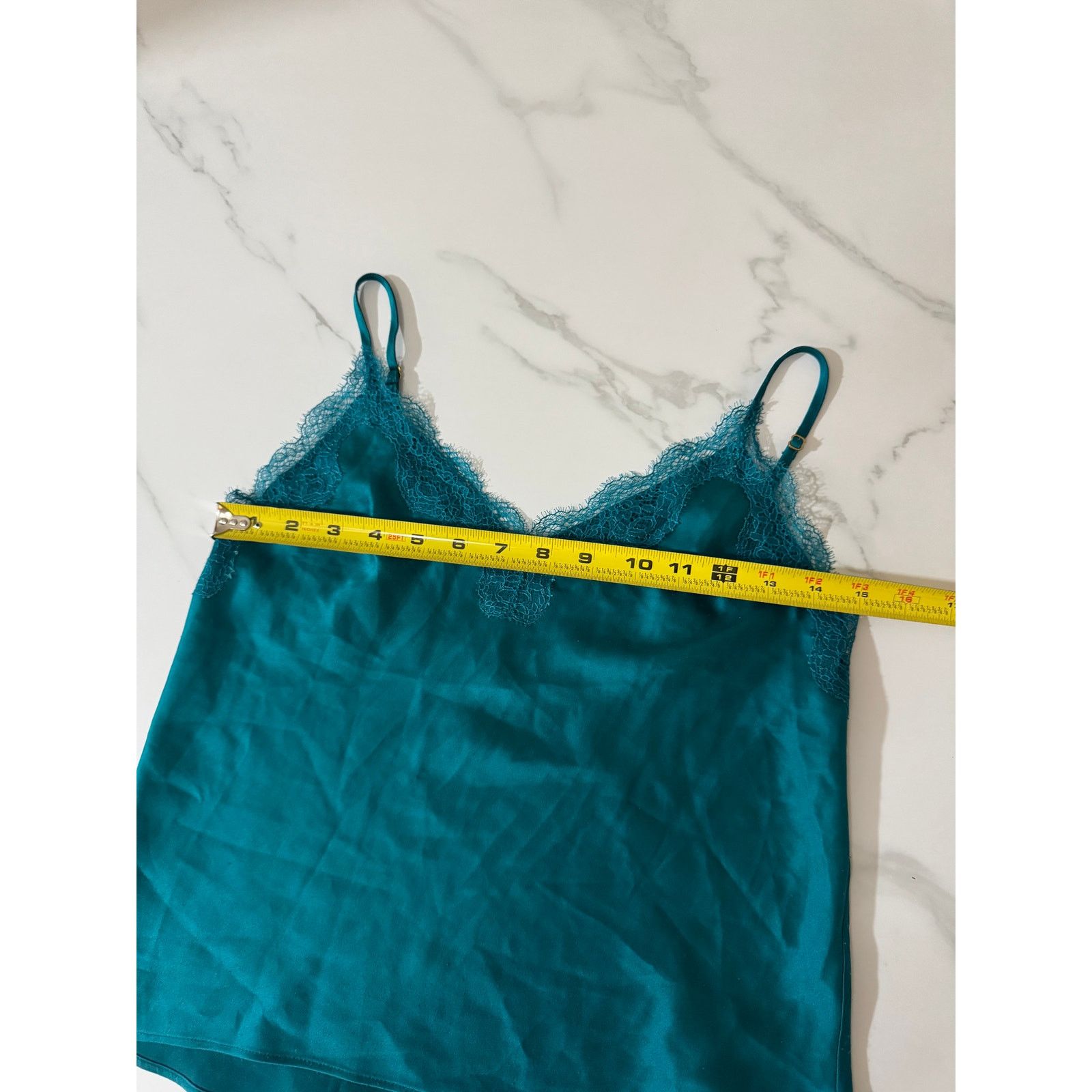 Victoria's Secret Victoria's Secret Top Teal Spaghetti Straps Lace Women's XS Size XS / US 0-2 / IT 36-38 - 2 Thumbnail