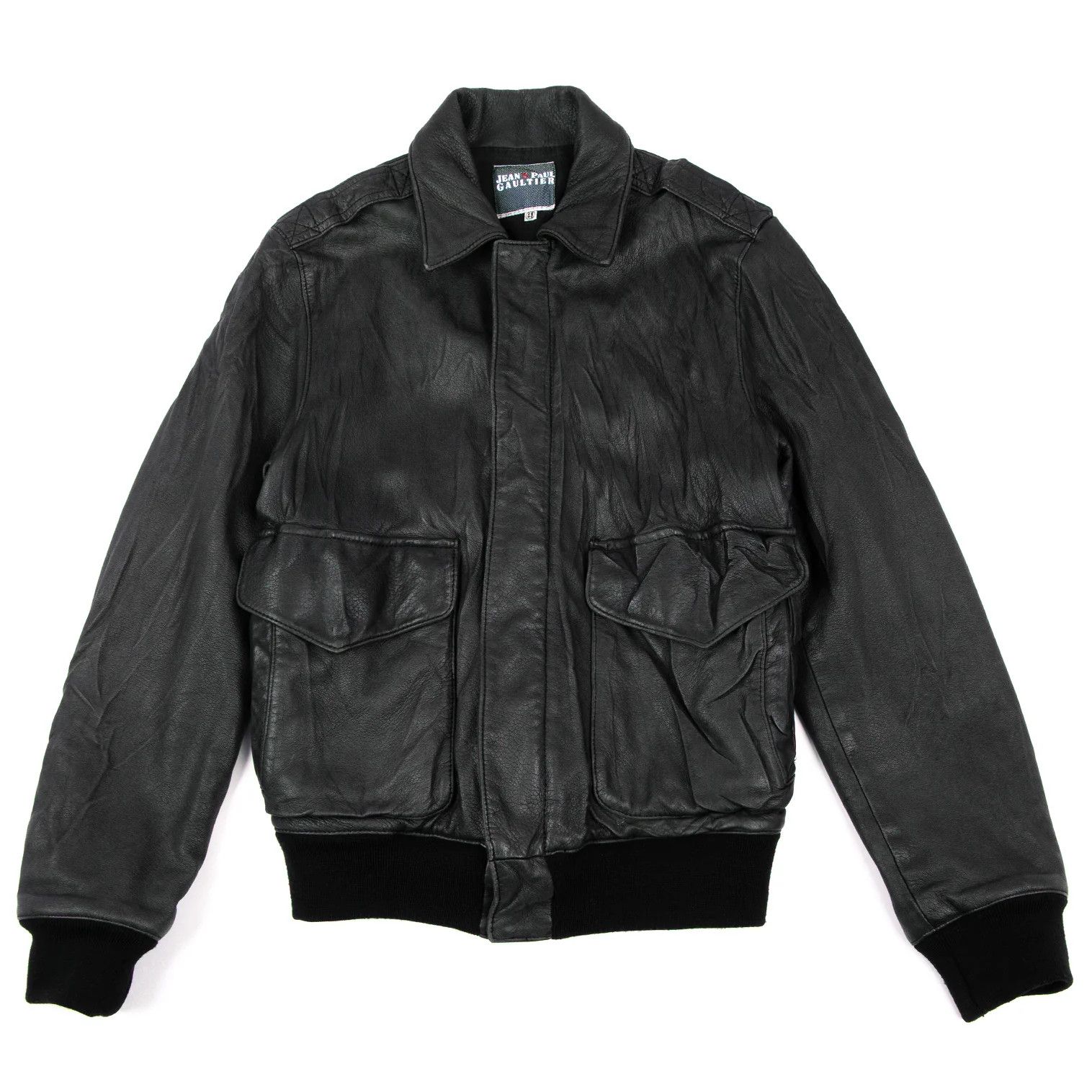 Jean Paul Gaultier Lambskin A2 Jacket in Navy Black Size 48 Size US M / EU 48-50 / 2 - 1 Thumbnail
