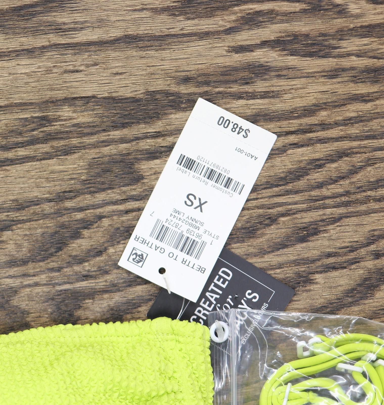Bar III Nwt Bar Iii Womens Bikini Top Mbbg24144 Sunny Lime Green Xs Size ONE SIZE - 4 Thumbnail