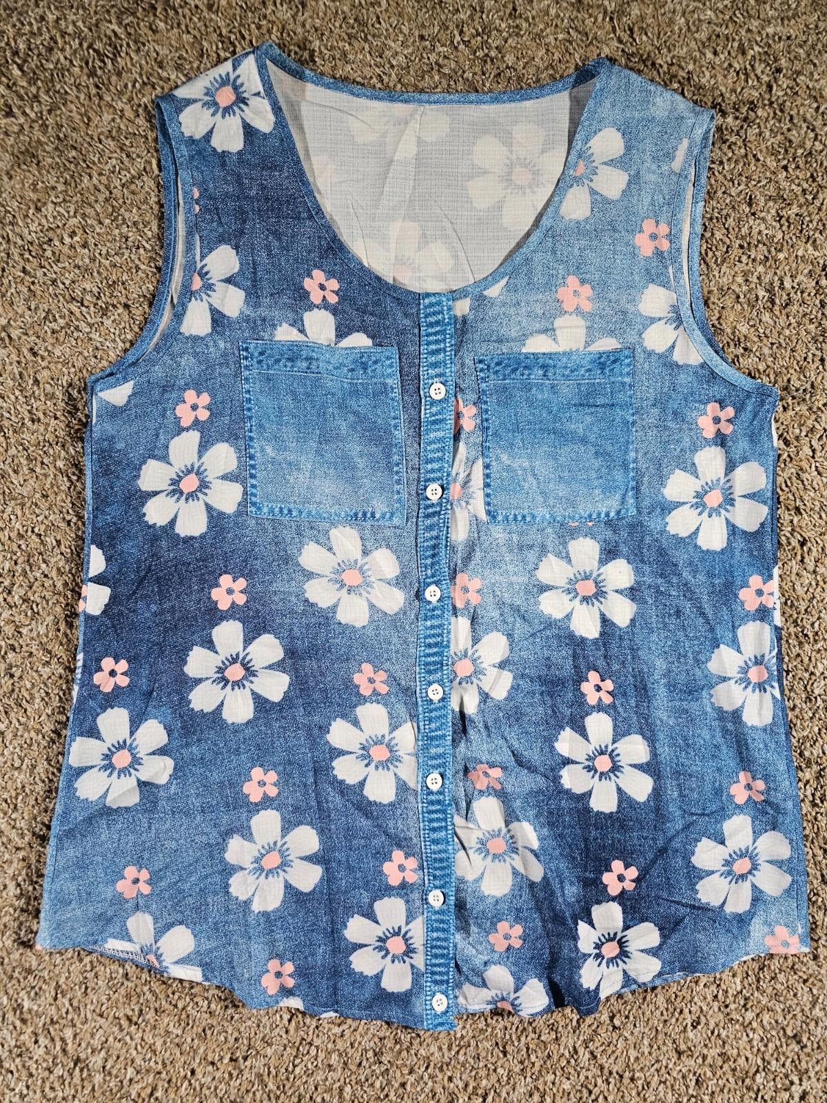 The Unbranded Brand No Brand FLORAL Vest Size M / US 6-8 / IT 42-44 - 1 Thumbnail