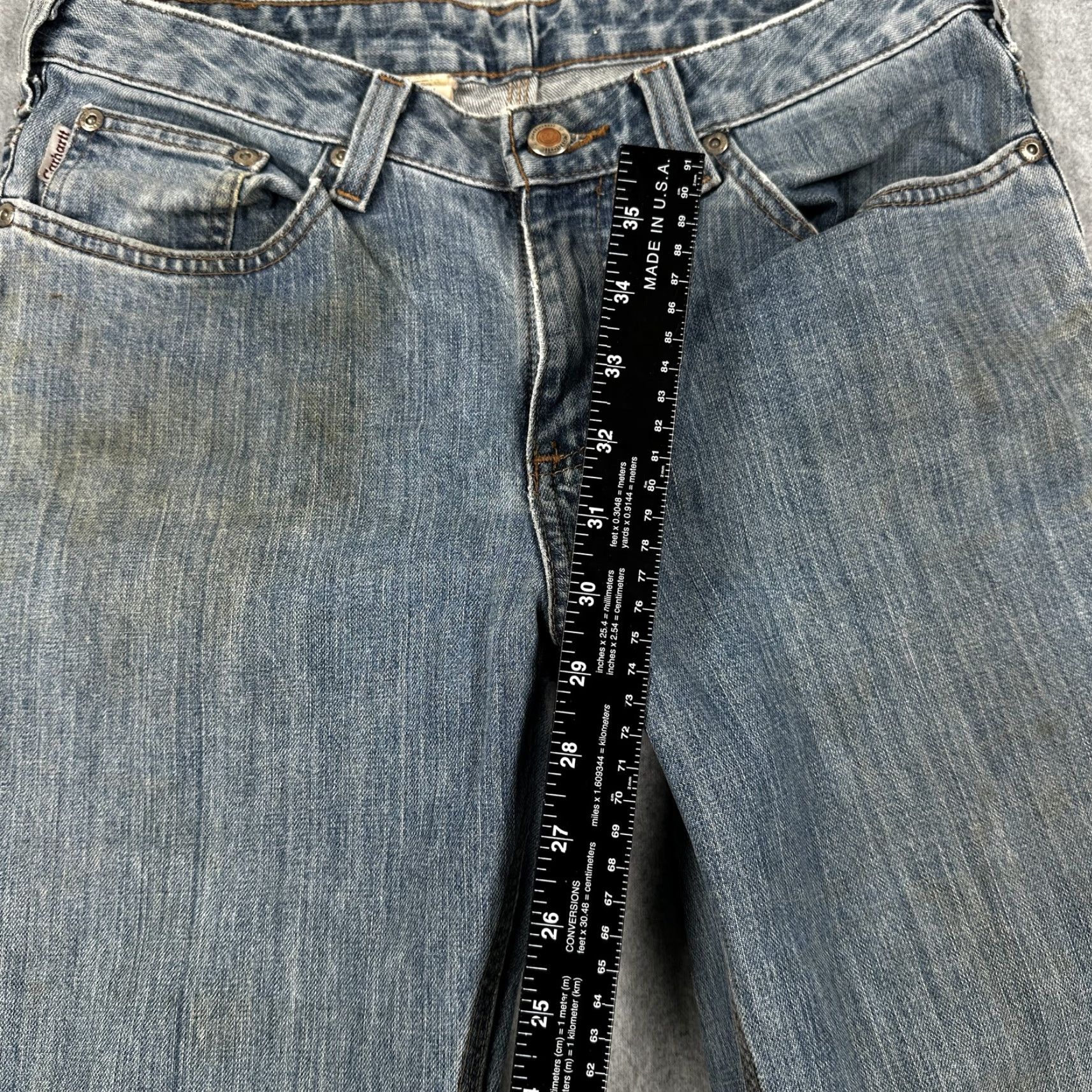 Carhartt Carhartt Jeans Womens 8x30 Blue Denim Traditional Straight Workwear Distressed Size 30" / US 8 / IT 44 - 7 Thumbnail