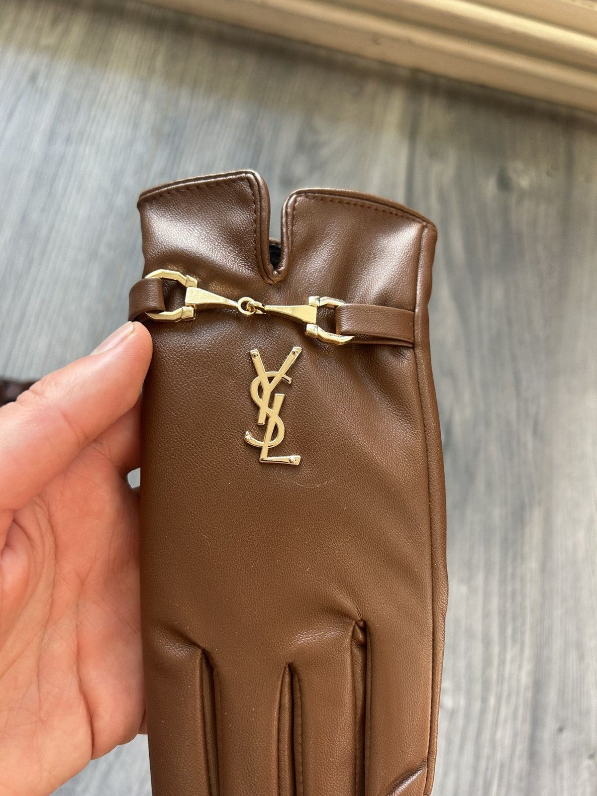Saint Laurent Paris YSL Rive Gauche Nappa Leather Gloves Size ONE SIZE - 5 Thumbnail