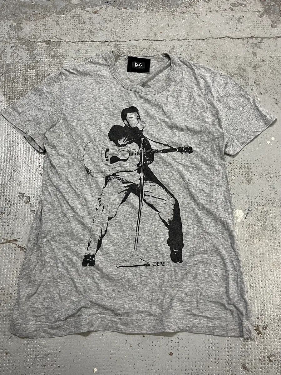 2000s Dolce & Gabbana Elvis Presley Grey T-Shirt