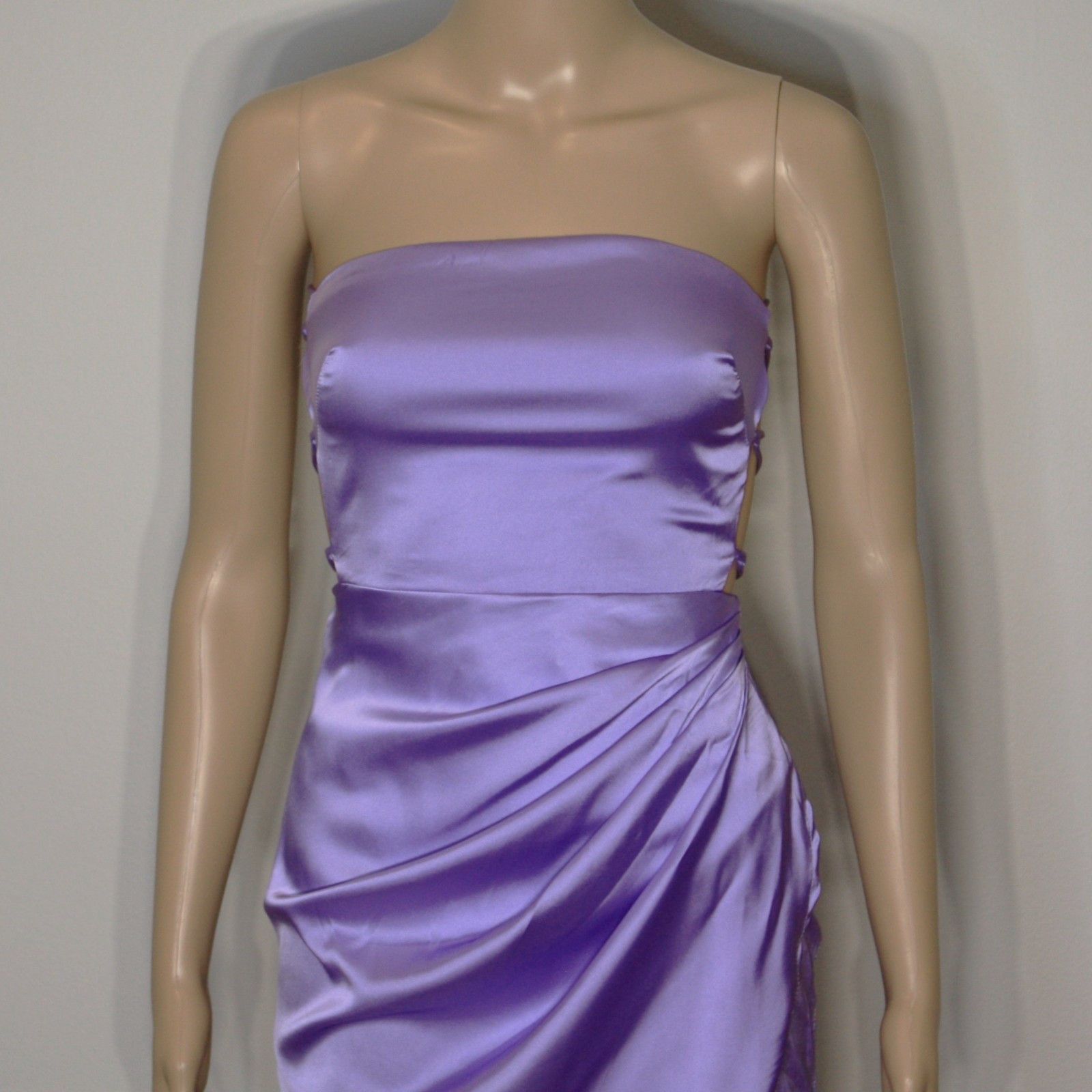 Other Lucy in the Sky Satin Open Back Lea Love Affair Periwinkle Size XS / US 0-2 / IT 36-38 - 6 Thumbnail