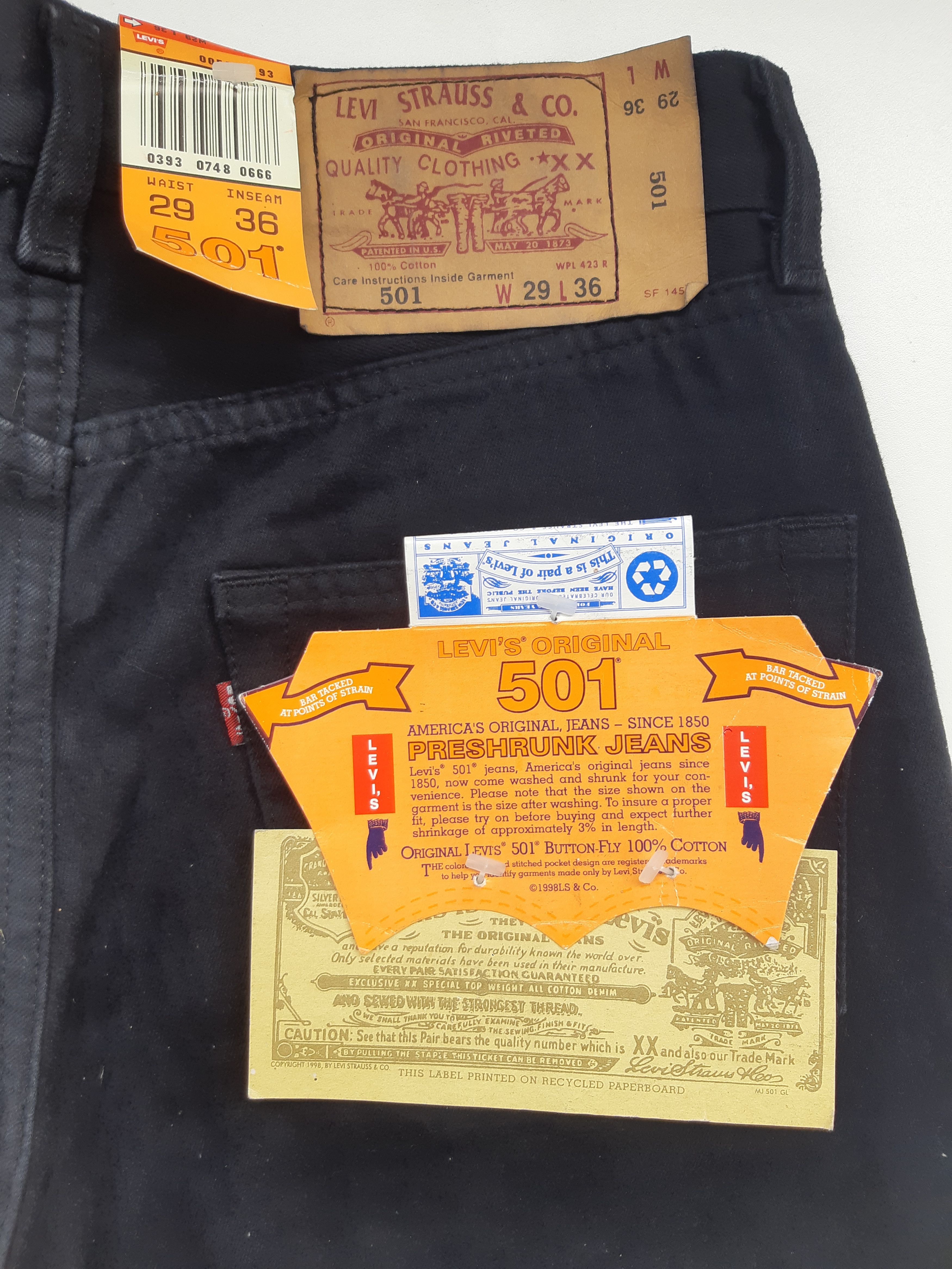 Levi's Vintage 90s LEVIS 501 Jeans USA size W29 L36 NWT Size 29" - 6 Thumbnail