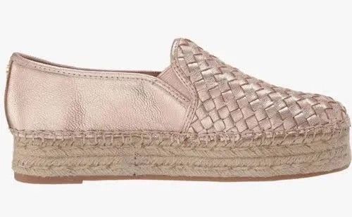 Sam Edelman SAM EDELMAN ROSE GOLD LEATHER CATHERINE ESPADRILLES SZ 7 Size US 7 / IT 37 - 3 Thumbnail