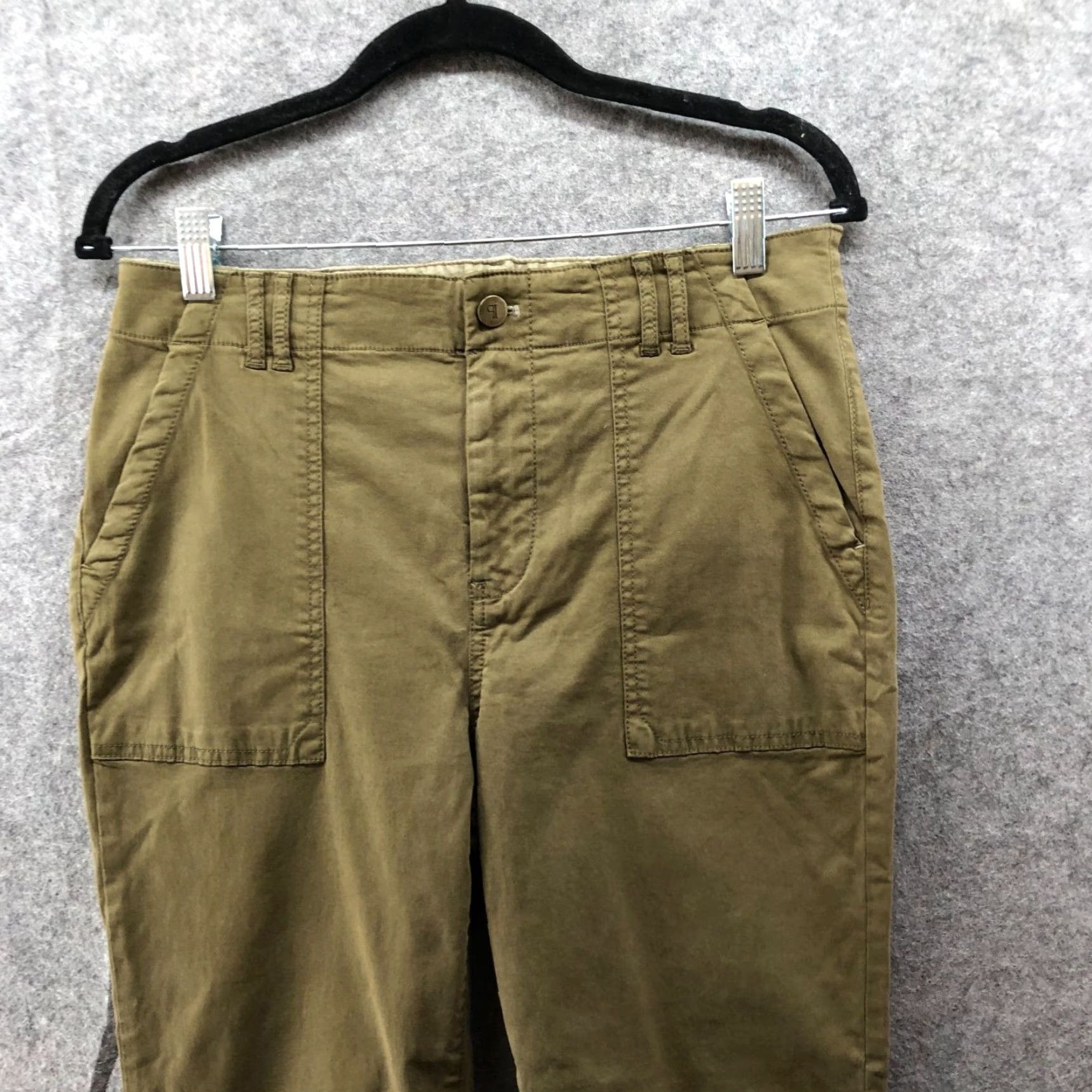 Anthropologie Anthropologie Pilcro Wanderer Trouser Pants Womens 28 Mid Rise Olive Green Twill Cotton Lyocell Spandex Ankle Straight Pockets Bohemian Size 28" / US 6 / IT 42 - 3 Thumbnail