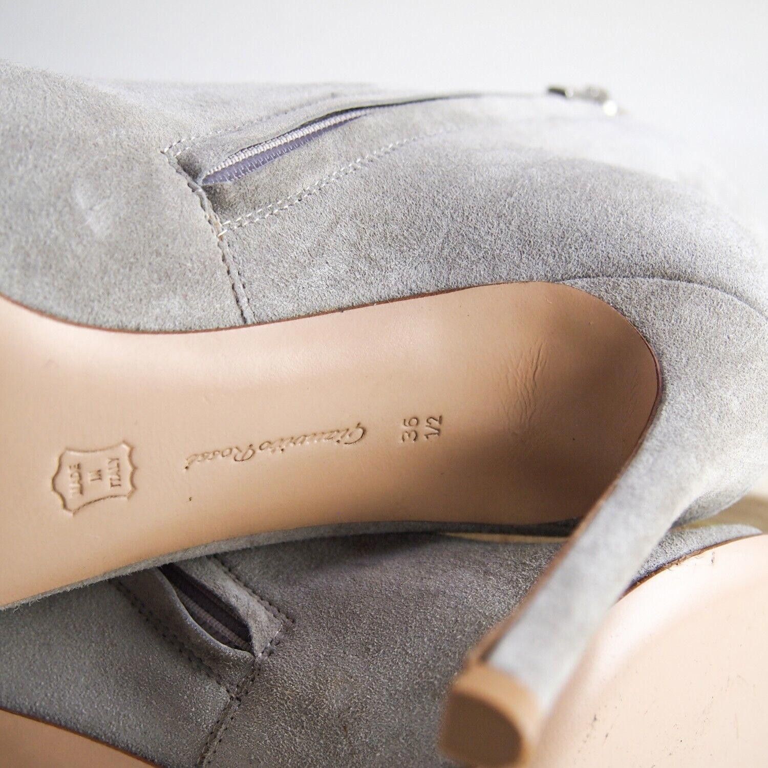 Gianvito Rossi Gianvito Rossi Open Toe Booties Gray Suede US 6.5 EU 36.5 Size US 6.5 / IT 36.5 - 8 Thumbnail
