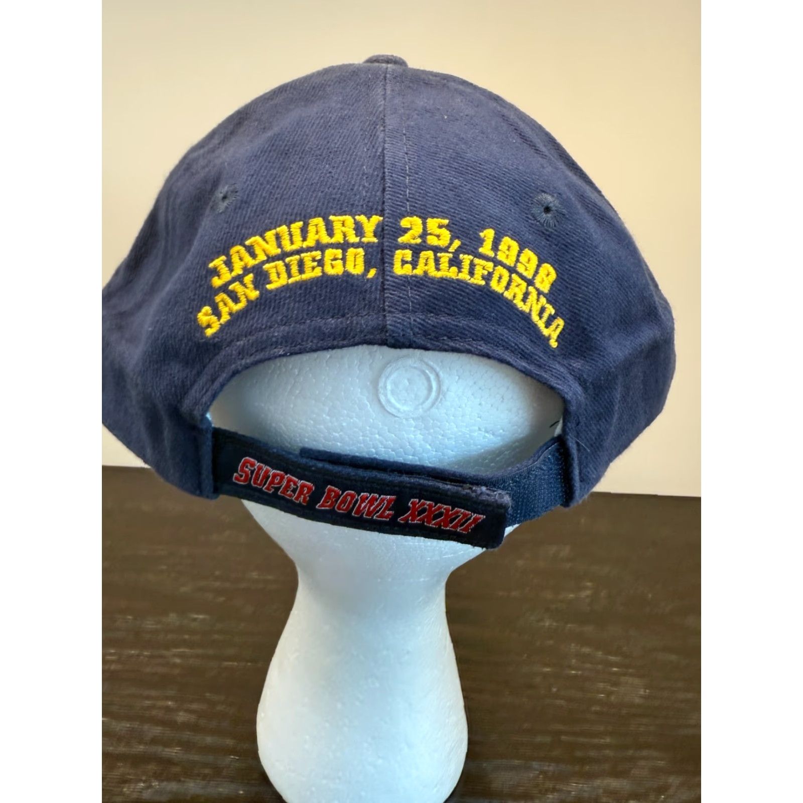 Sports Specialties VINTAGE Sports Specialties Hat Cap Mens One Size Blue 1998 Super Bowl San Diego Retro 90s City Classic Dad Adjustable Cotton Twill Baseball Cap Mens Size ONE SIZE - 4 Thumbnail