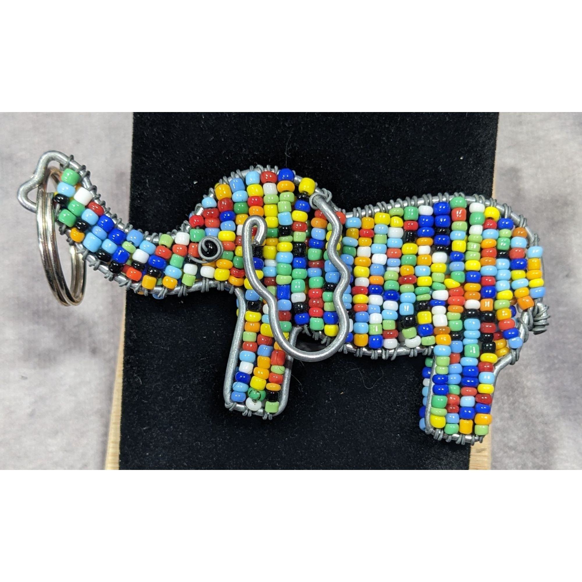 Other African Beaded Rainbow Elephant Shaped Keychain Size ONE SIZE - 3 Thumbnail