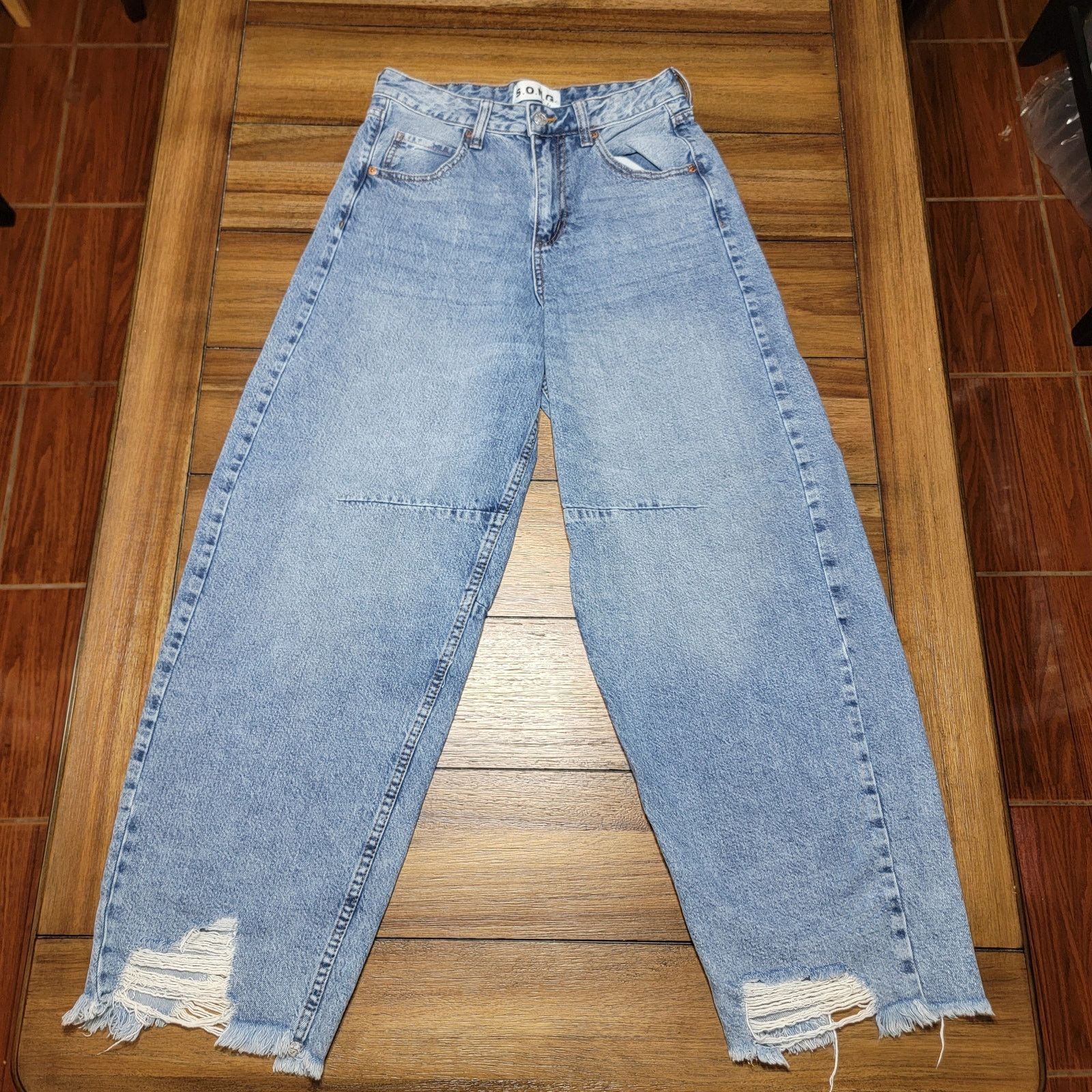 Other S.O.N.G. Wide-Leg Denim Jeans w/ Raw Hem - Size Junior 1/25 Size 27" / US 4 / IT 40 - 1 Thumbnail