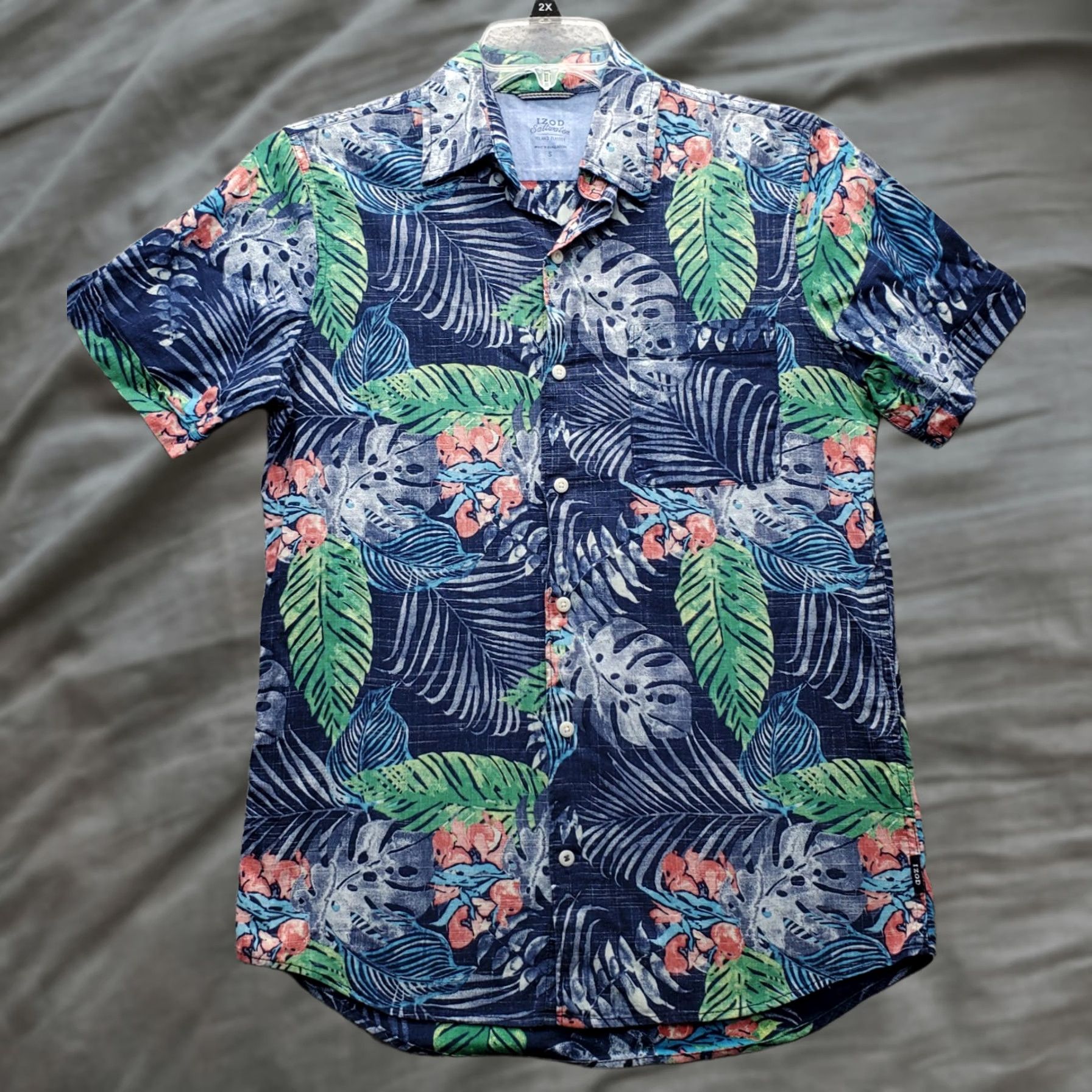 Izod IZOD Saltwater Button-Down Shirt Men Small Multi Tropical Print Relaxed Classics Shirt Men Size S Tropical Print Hawaiian Theme Size US S / EU 44-46 / 1 - 1 Thumbnail