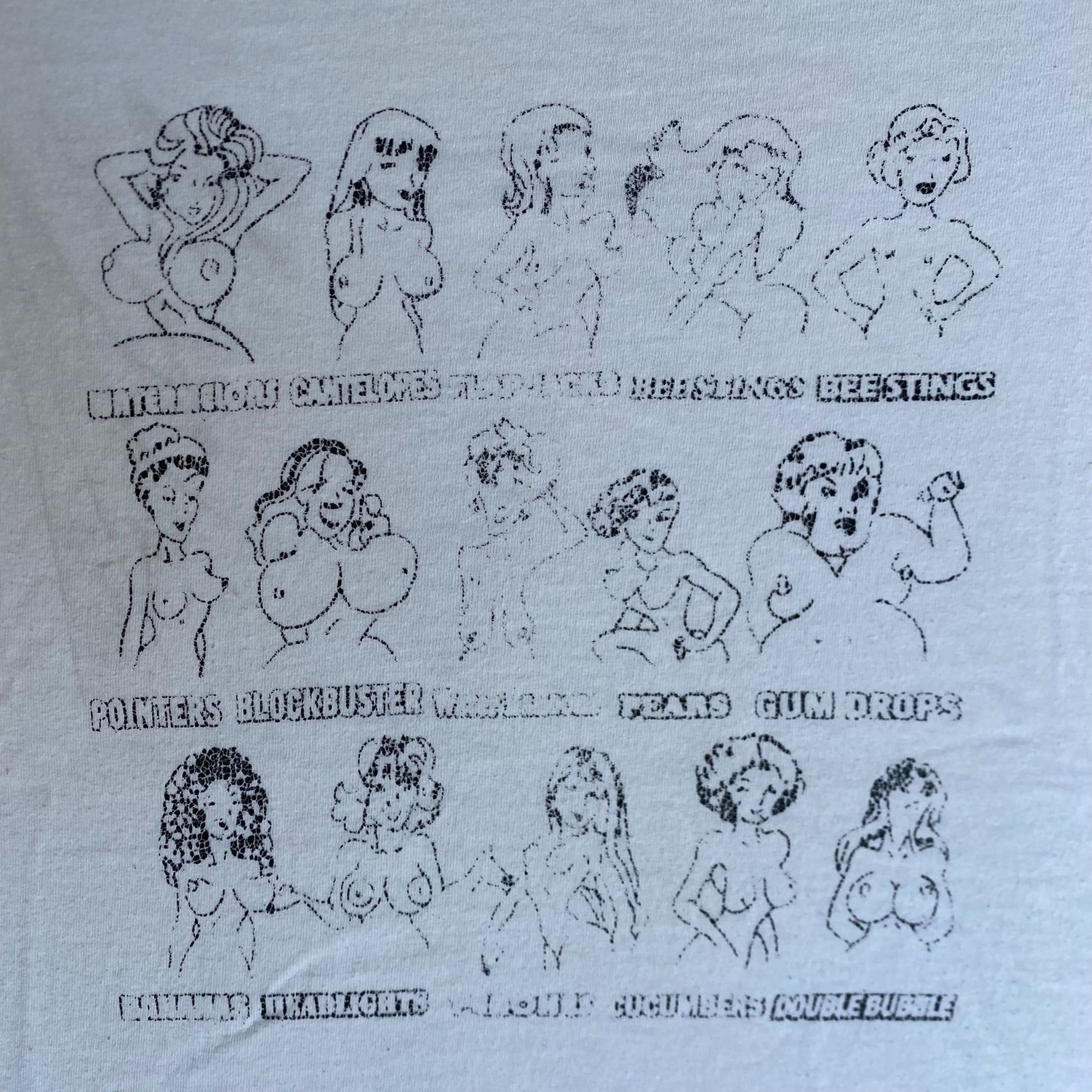 Vintage Vintage 90s Boobs Chart Shirt Punk XXX Tits Vulgar Humor Tee Size US L / EU 52-54 / 3 - 3 Thumbnail