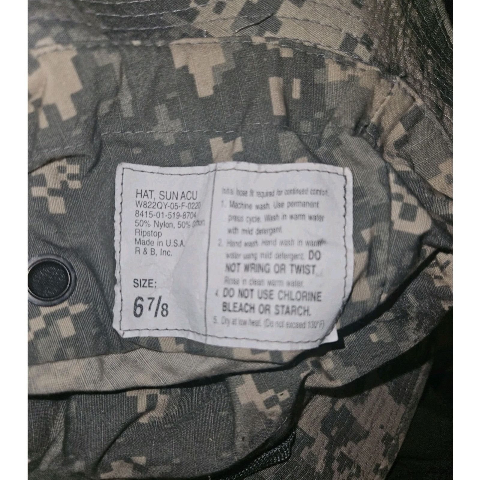 Other Cap Size 6-7/8 ACU Digital Camo /Hot Weather/Jungle Hat Army Size ONE SIZE - 3 Thumbnail