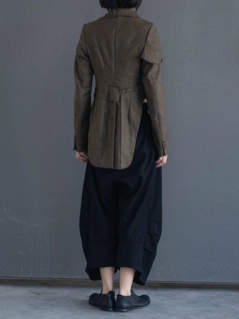 Comme des Garcons Comme Des Garcons Ash Green Deconstructed Tuxedo Jacket Size S / US 4 / IT 40 - 4 Thumbnail