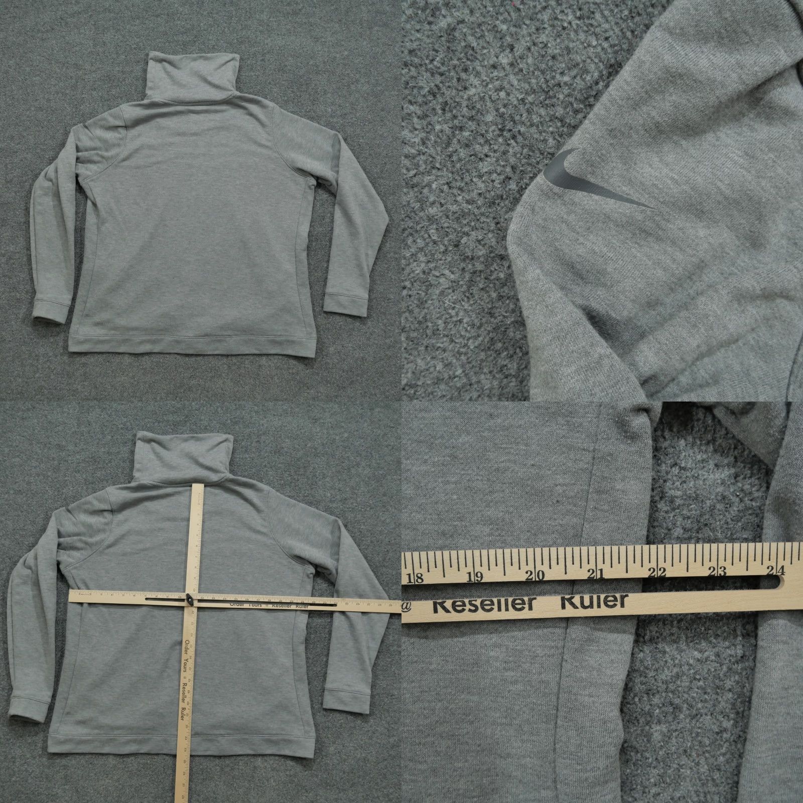 Nike VINTAGE Nike Sweatshirt Womens XL Grey Pullover Mock Neck Pockets Size XL / US 12-14 / IT 48-50 - 8 Thumbnail